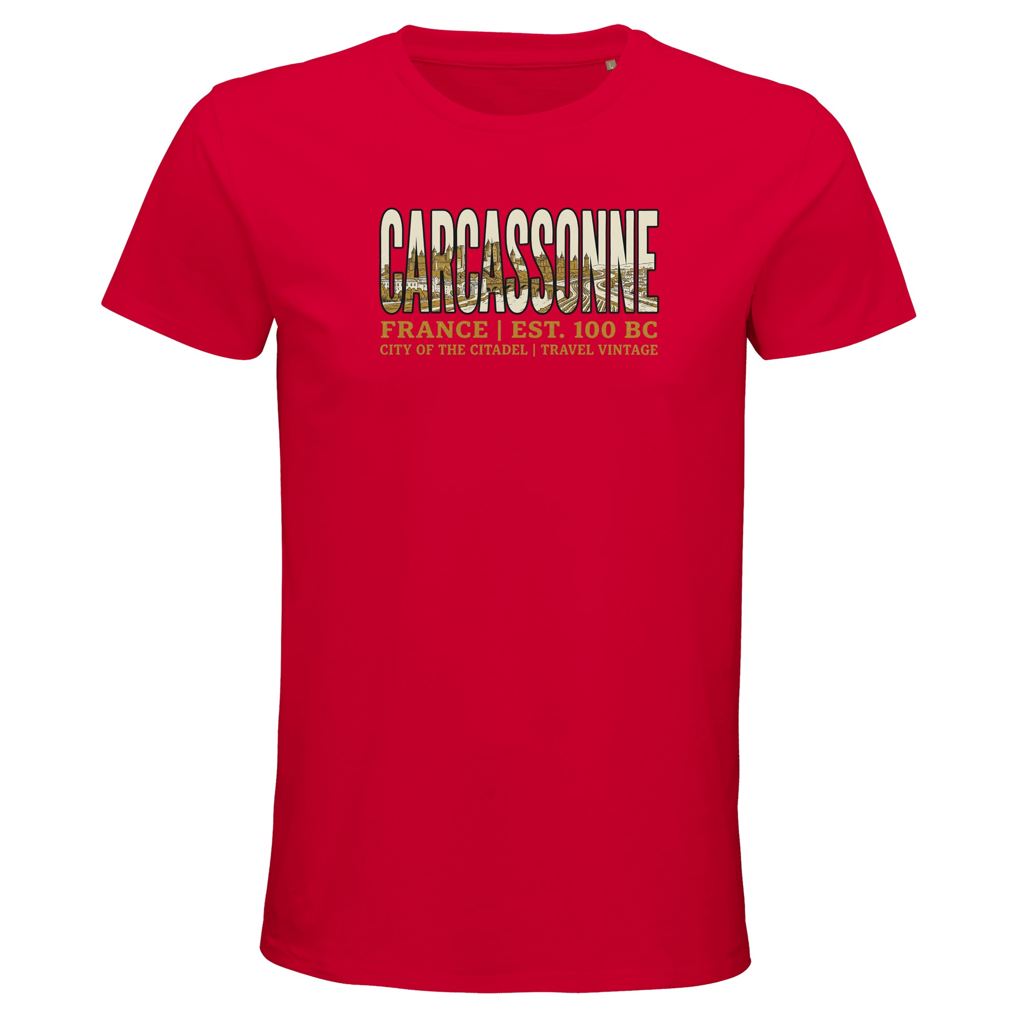 T-shirt Carcassonne homme bio ajusté T-shirt Carcassonne homme bio ajusté