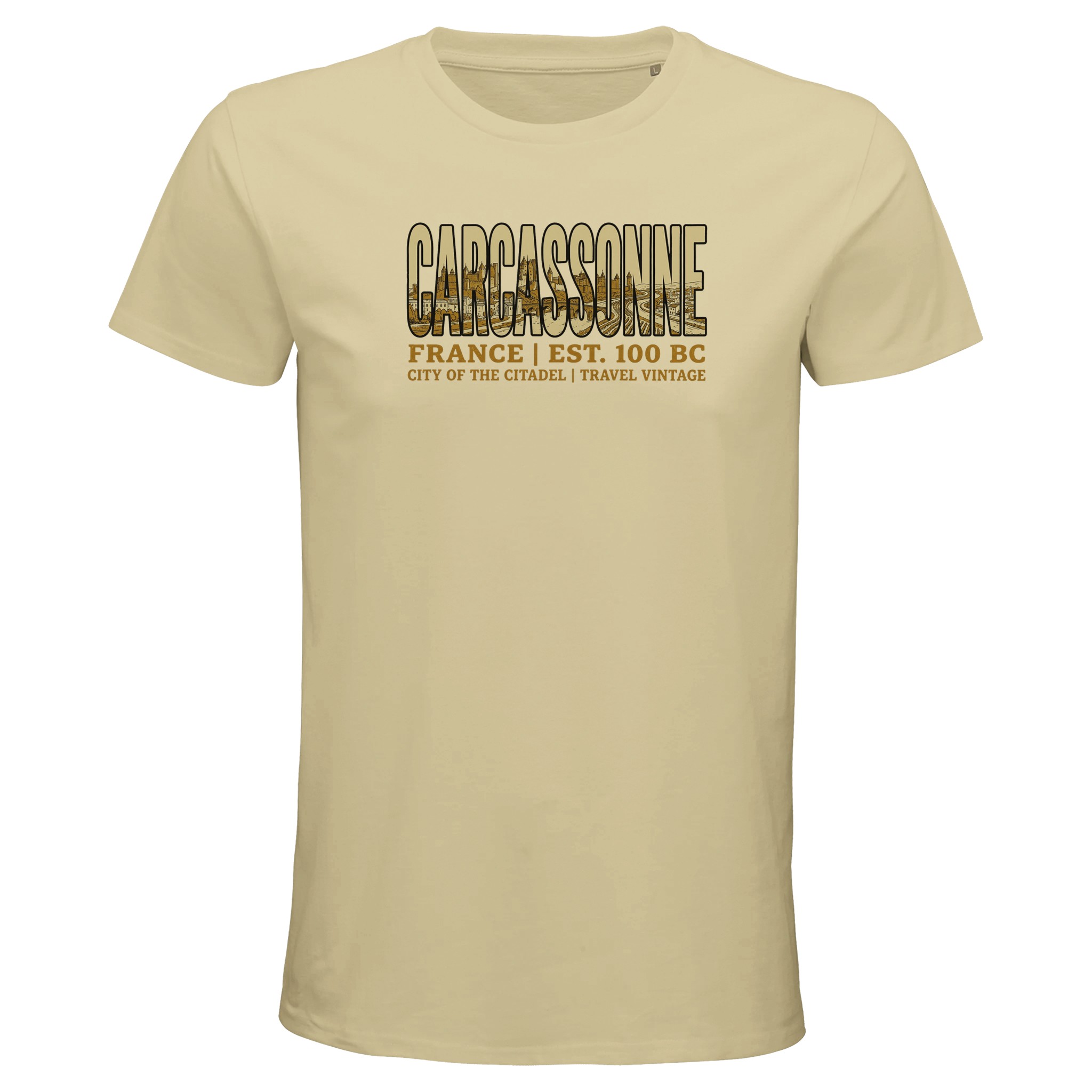 T-shirt Carcassonne homme bio ajusté T-shirt Carcassonne homme bio ajusté