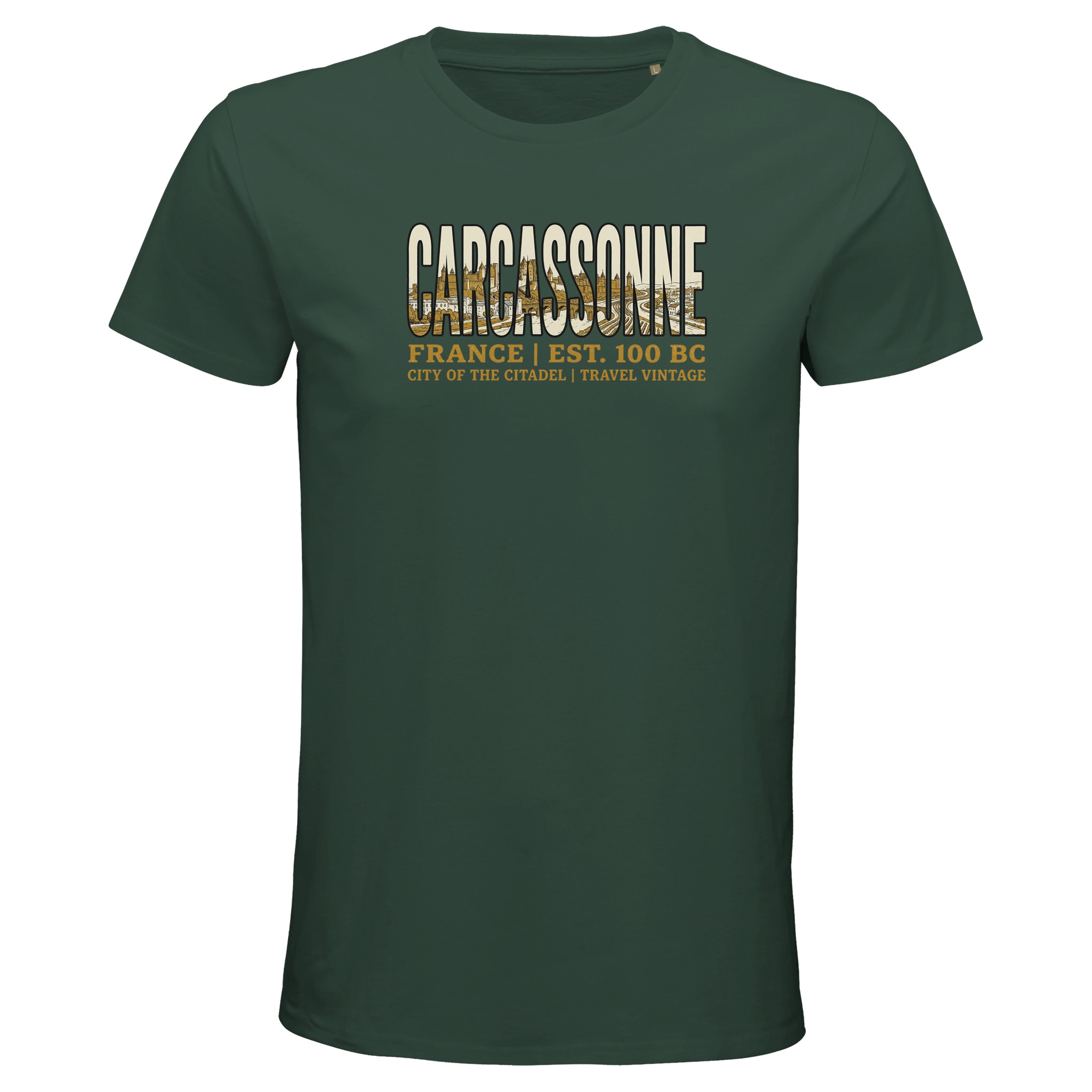 T-shirt Carcassonne homme bio ajusté T-shirt Carcassonne homme bio ajusté