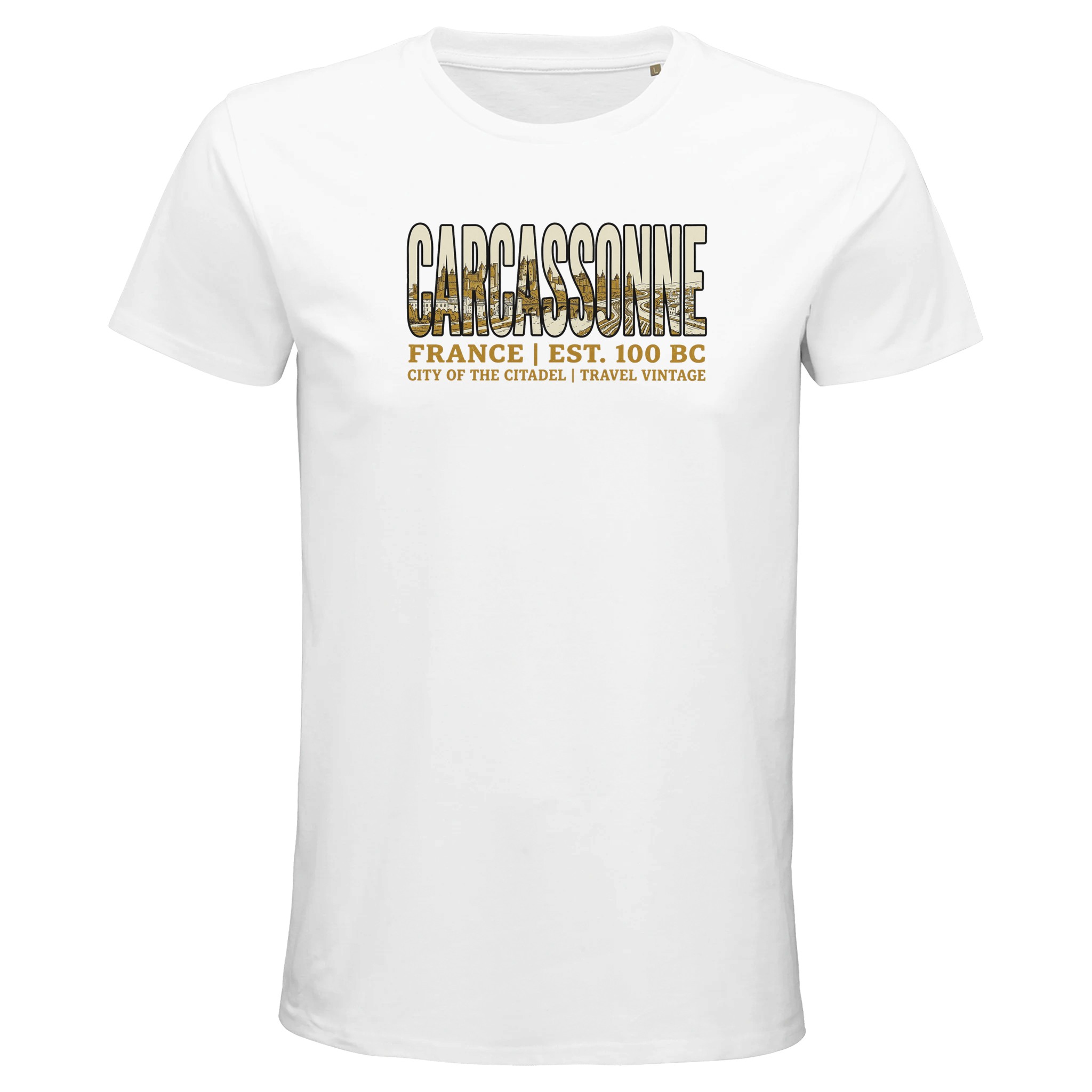 T-shirt Carcassonne homme bio ajusté T-shirt Carcassonne homme bio ajusté