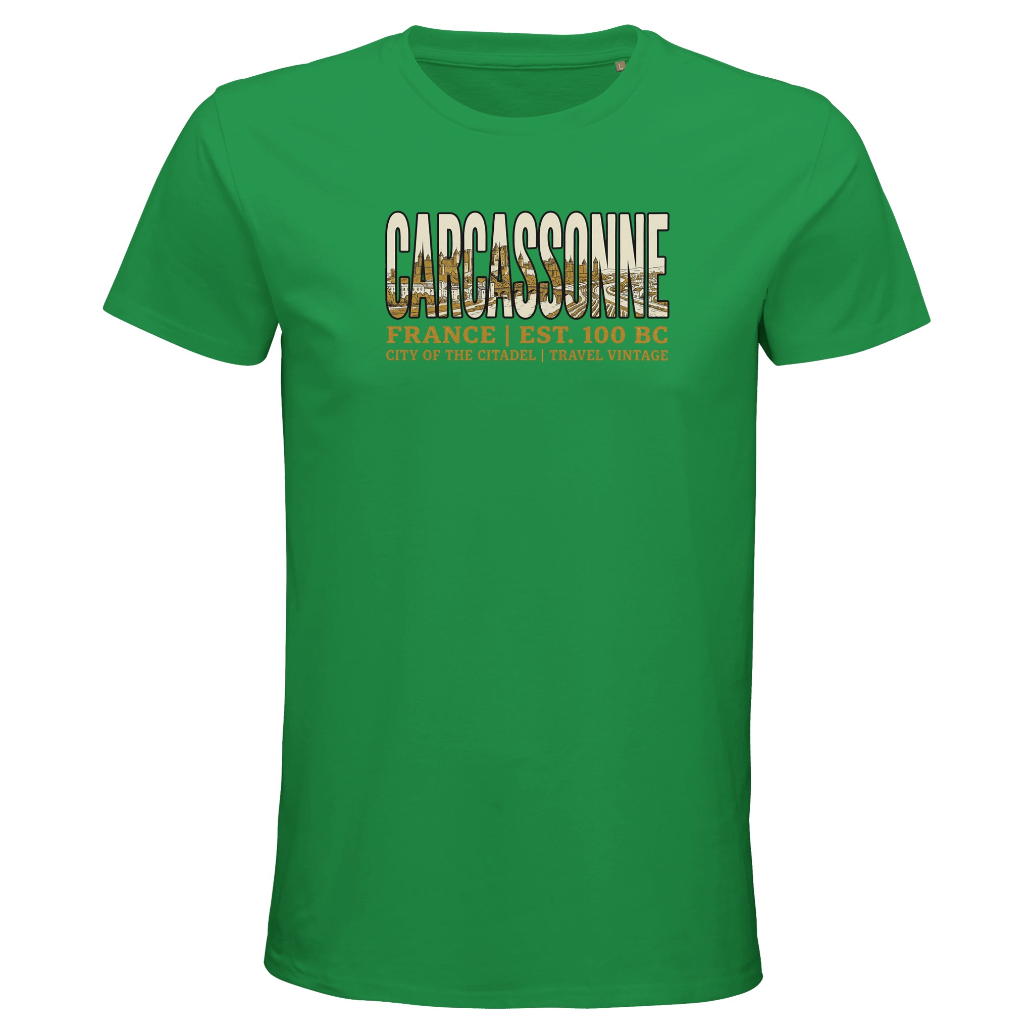 T-shirt Carcassonne homme bio ajusté T-shirt Carcassonne homme bio ajusté