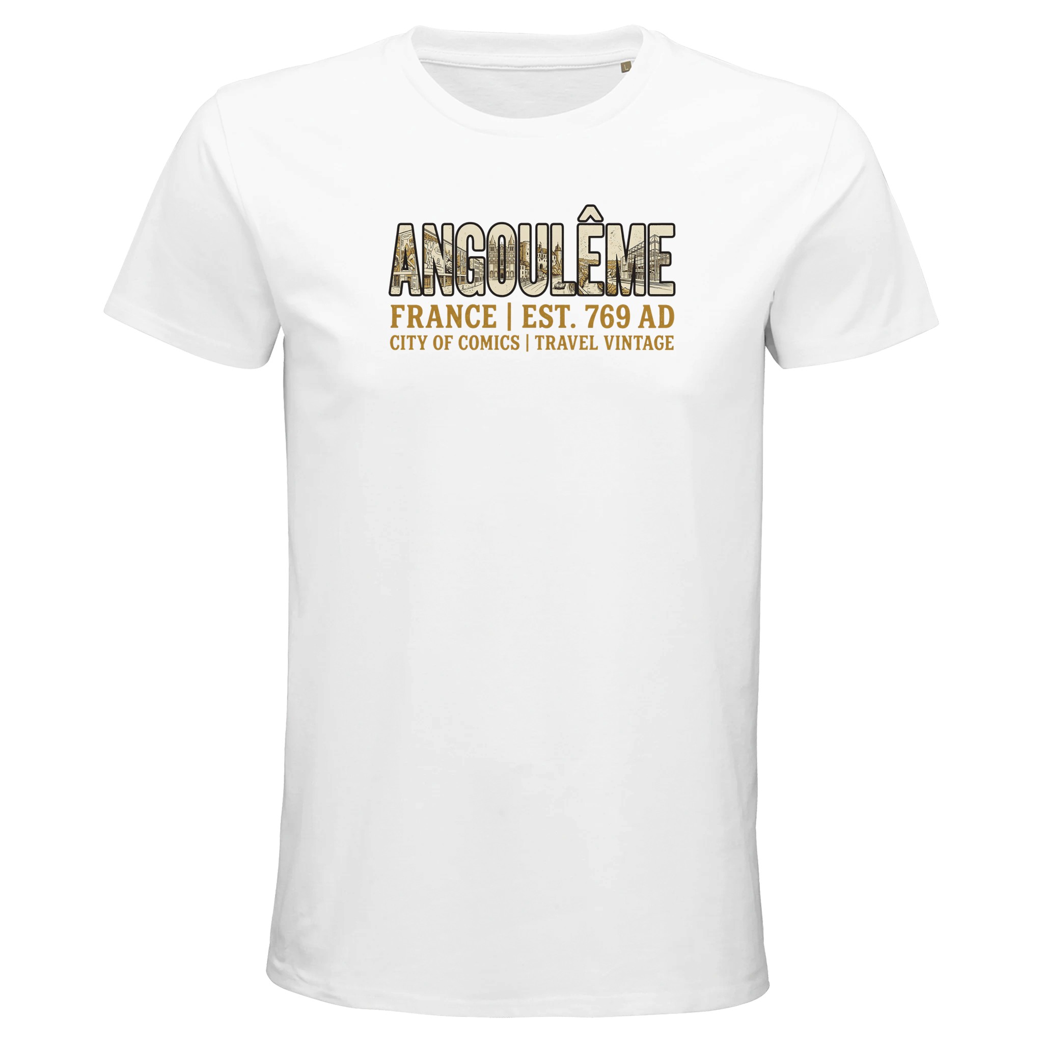 T-shirt Angoulême homme bio ajusté City of Comics T-shirt Angoulême homme bio ajusté City of Comics, coloris Blanc