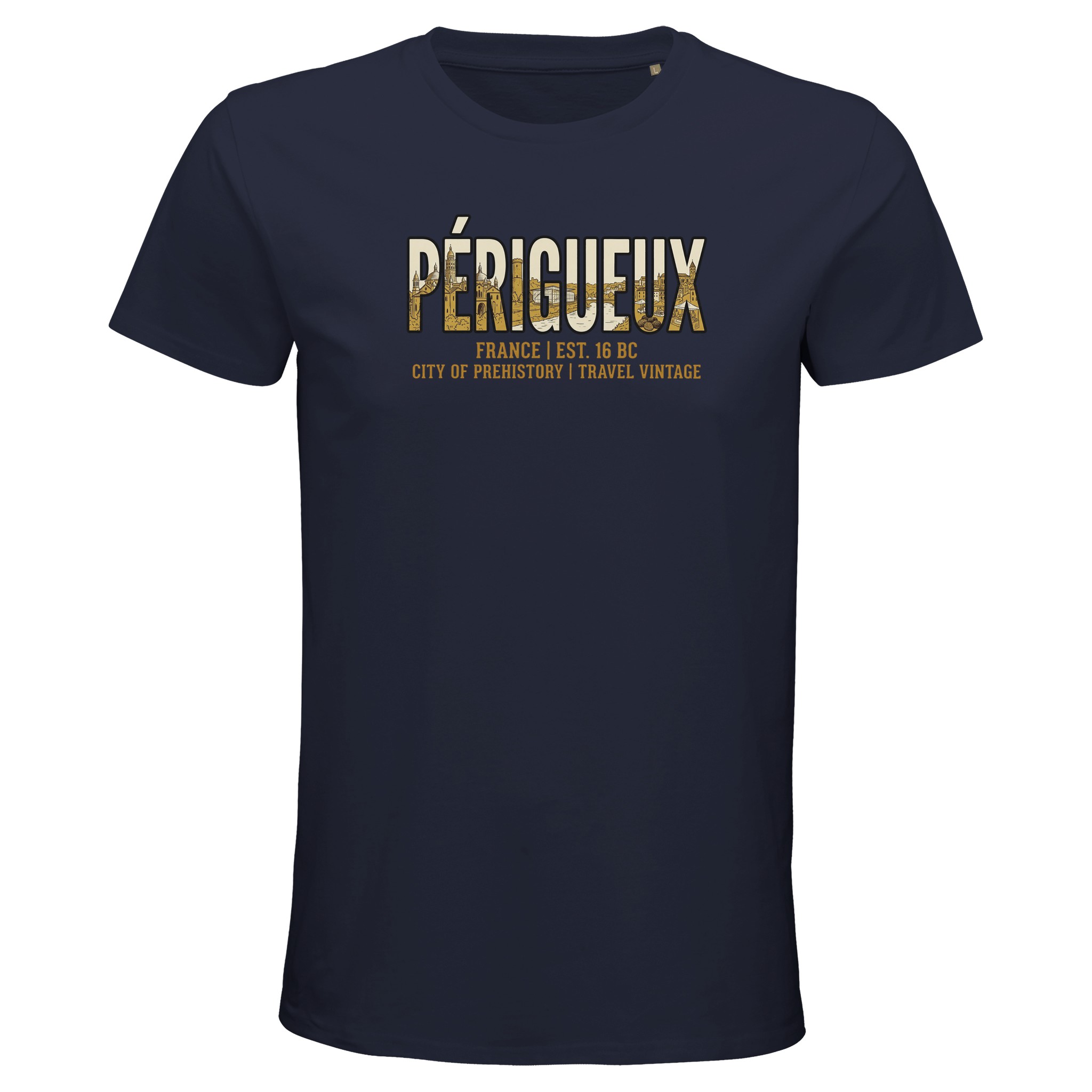 T-shirt Périgueux homme bio ajusté T-shirt Périgueux homme bio ajusté, coloris French Navy