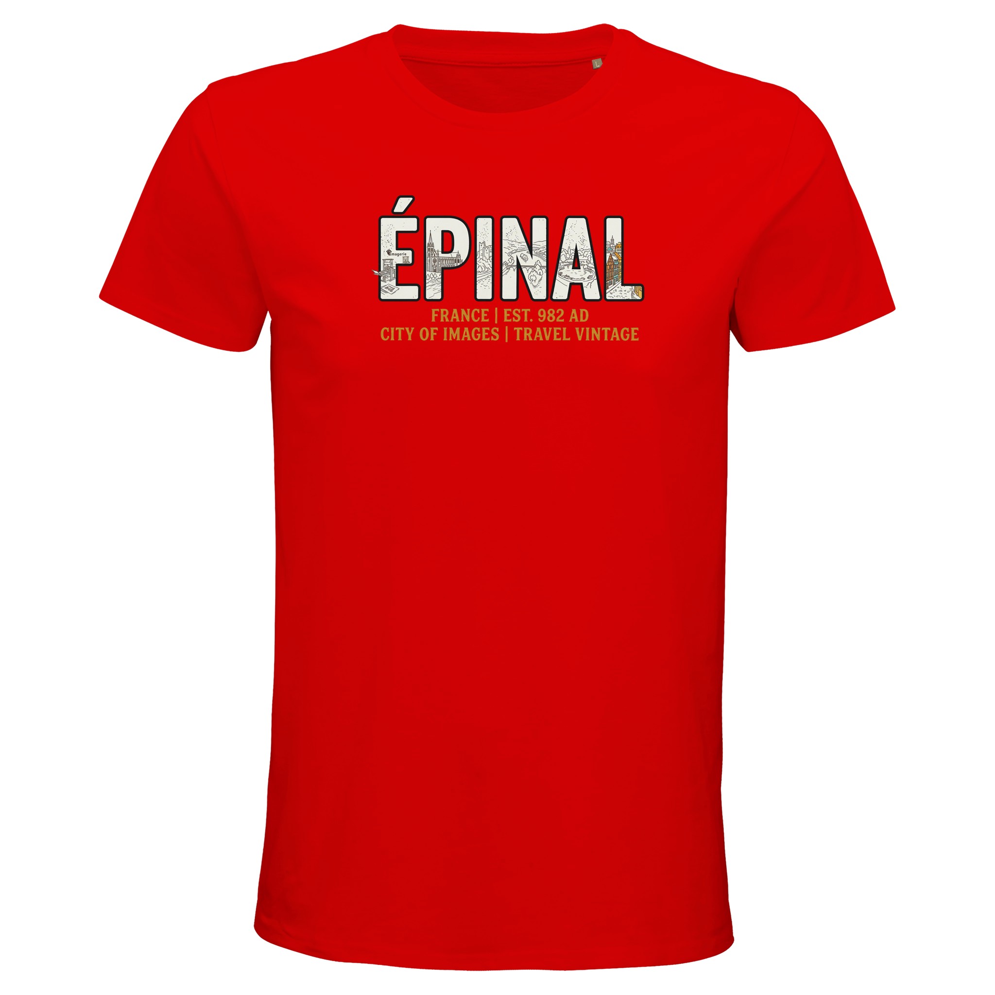 T-shirt Épinal homme bio ajusté T-shirt Épinal homme bio ajusté, coloris Bright Red