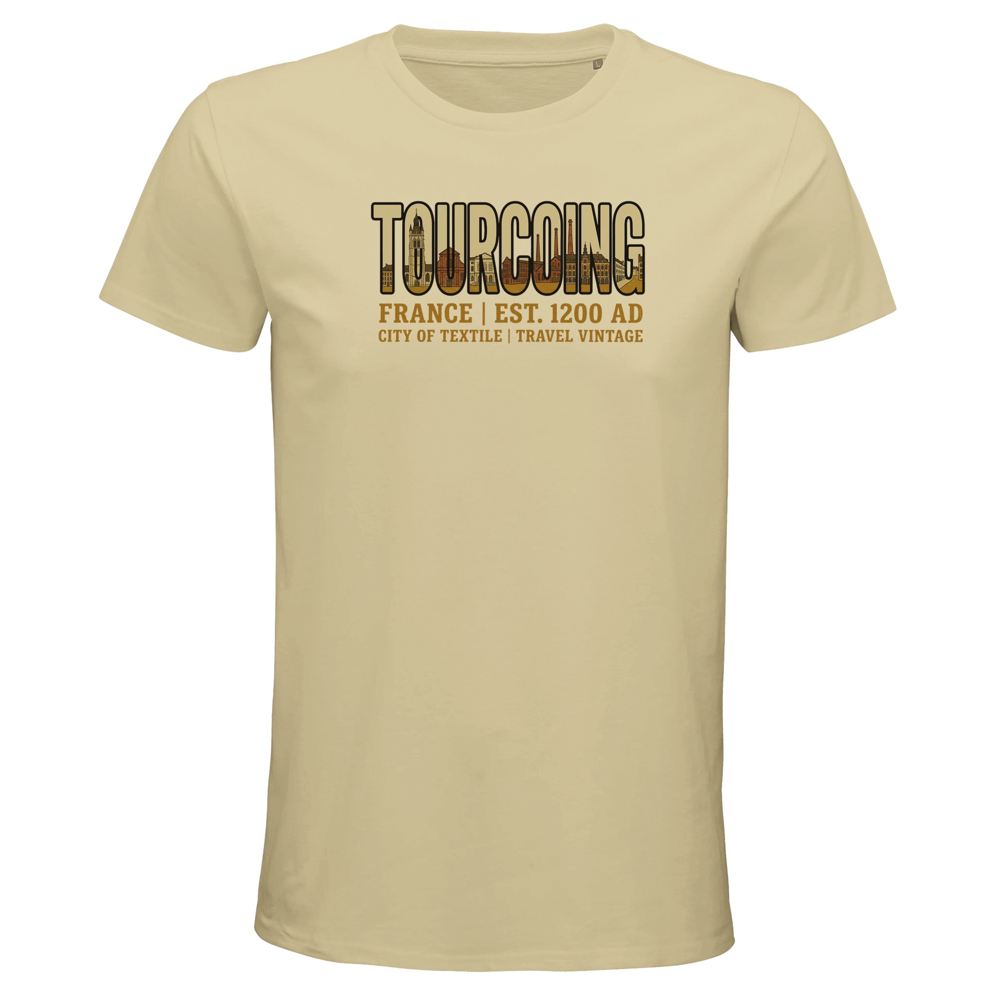 T-shirt Tourcoing homme bio ajusté coton T-shirt Tourcoing homme bio ajusté coton, coloris Natural