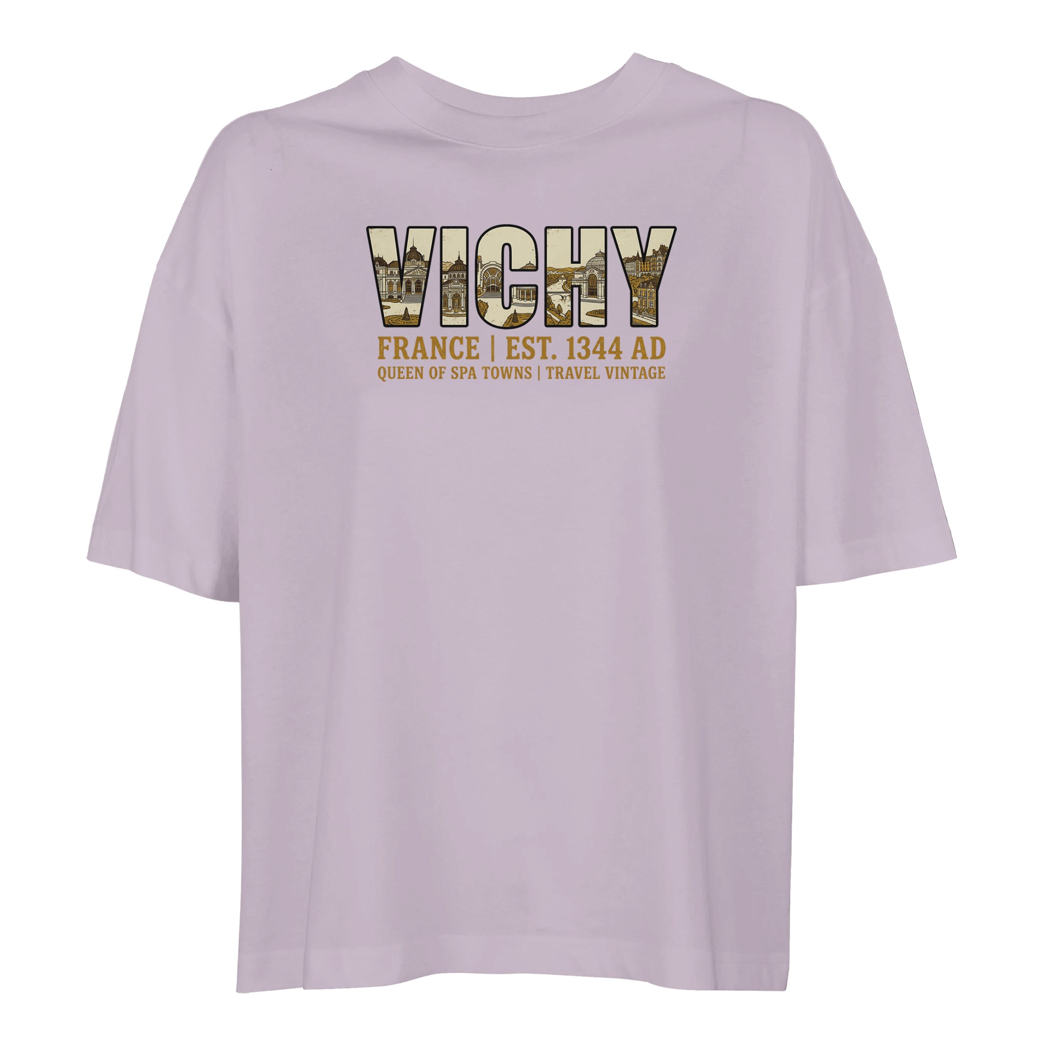 T-shirt Vichy femme ample coton bio conversion T-shirt Vichy femme ample coton bio conversion, coloris lilak