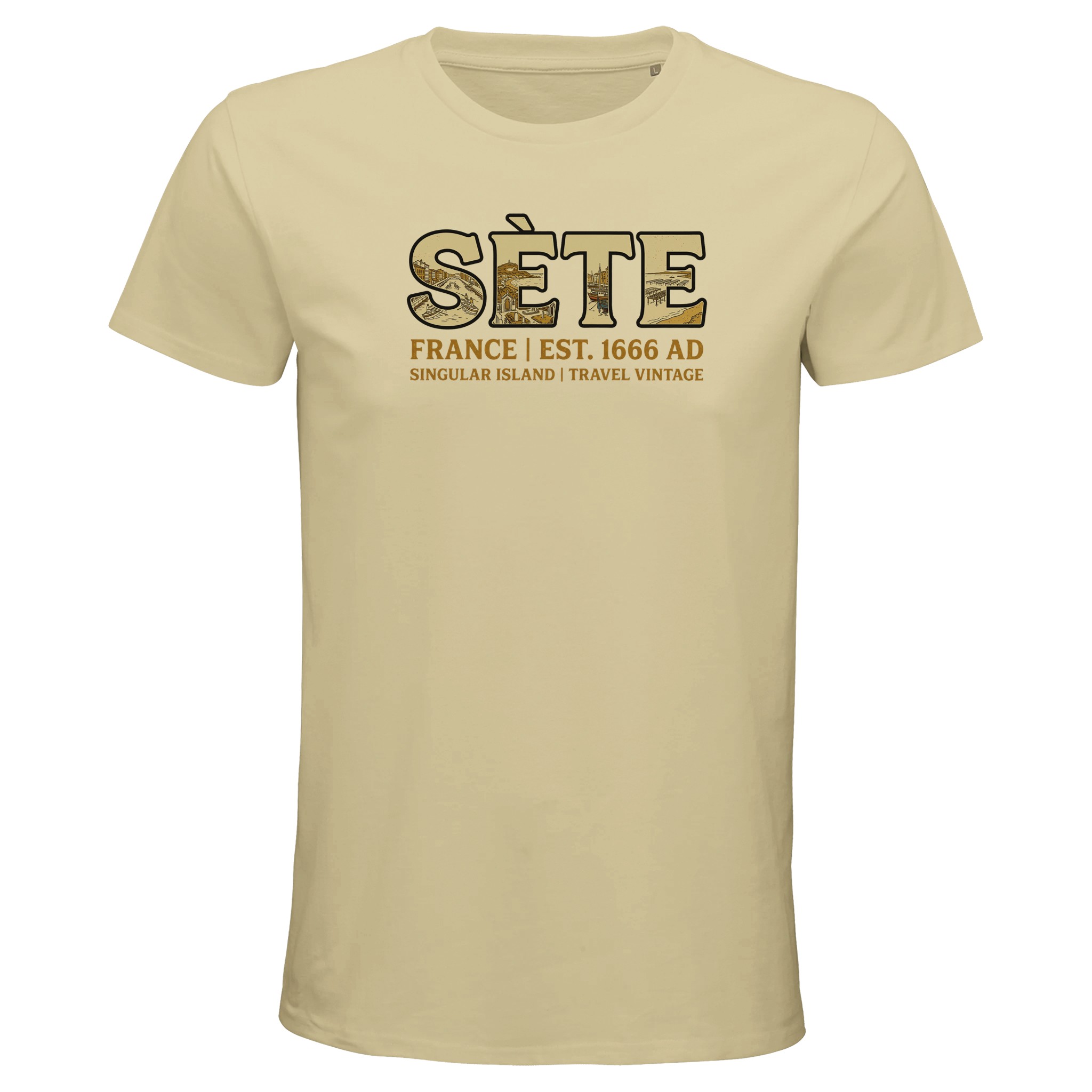 T-shirt Sète homme bio ajusté col rond T-shirt Sète homme bio ajusté col rond, coloris Natural