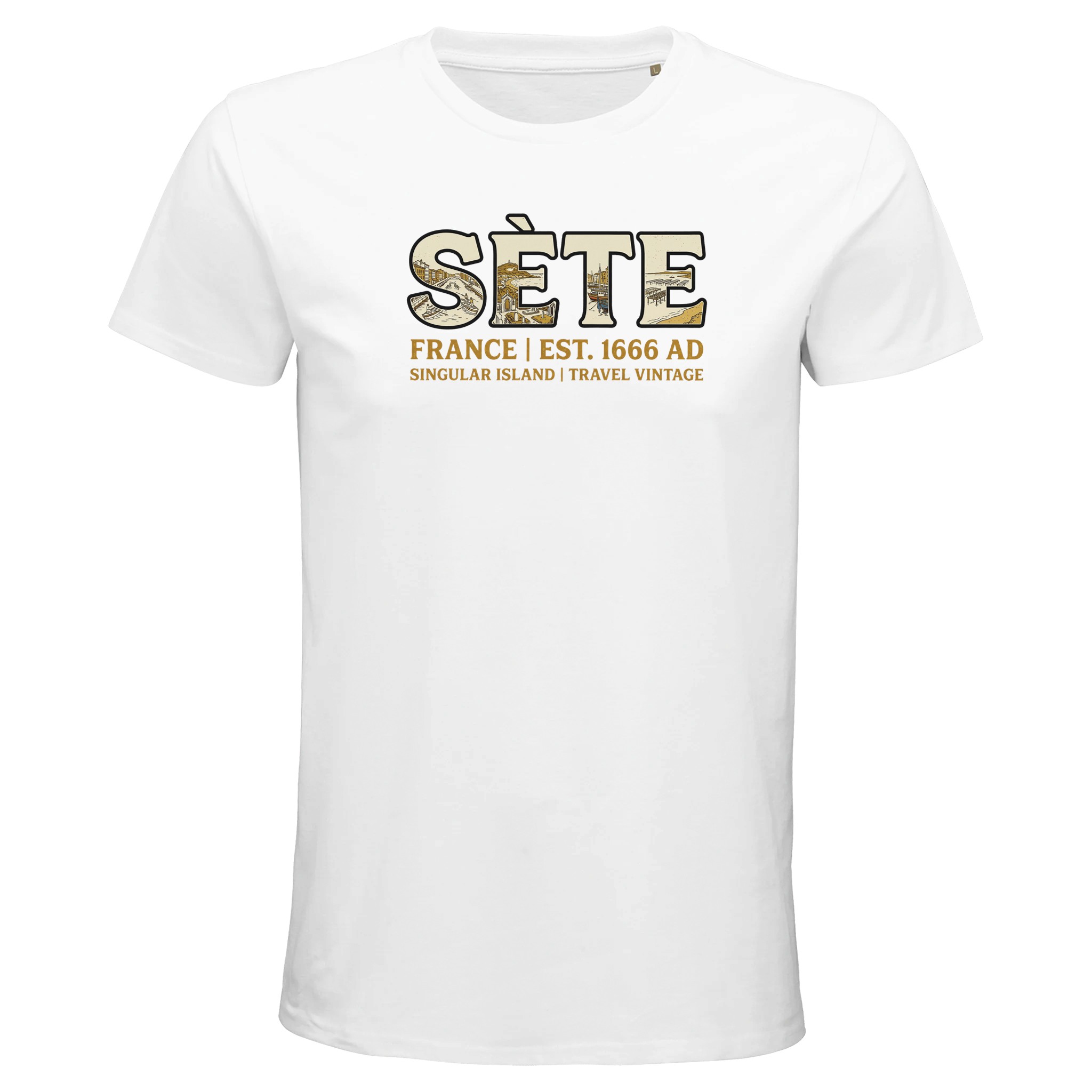 T-shirt Sète homme bio ajusté col rond T-shirt Sète homme bio ajusté col rond