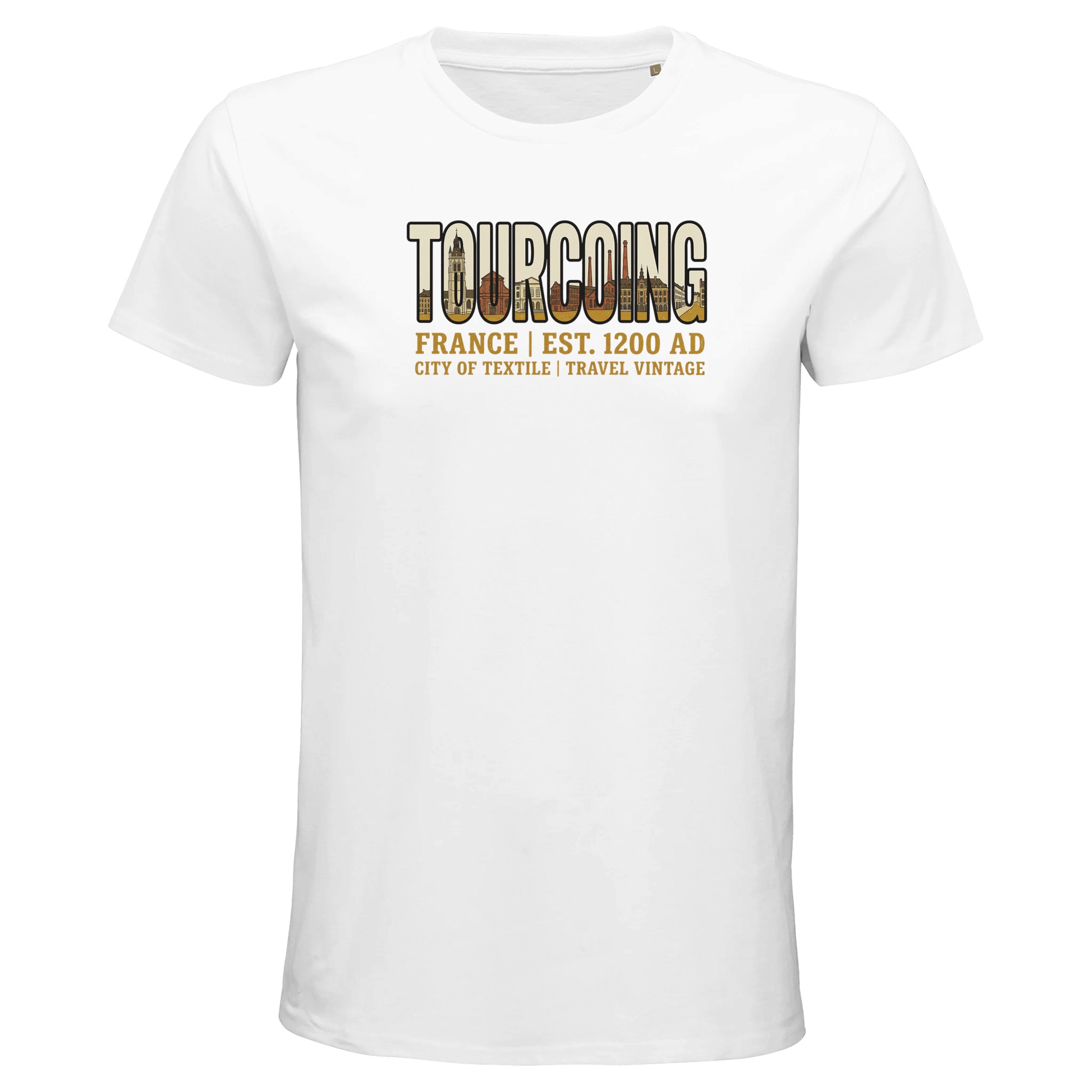 T-shirt Tourcoing homme bio ajusté coton T-shirt Tourcoing homme bio ajusté coton