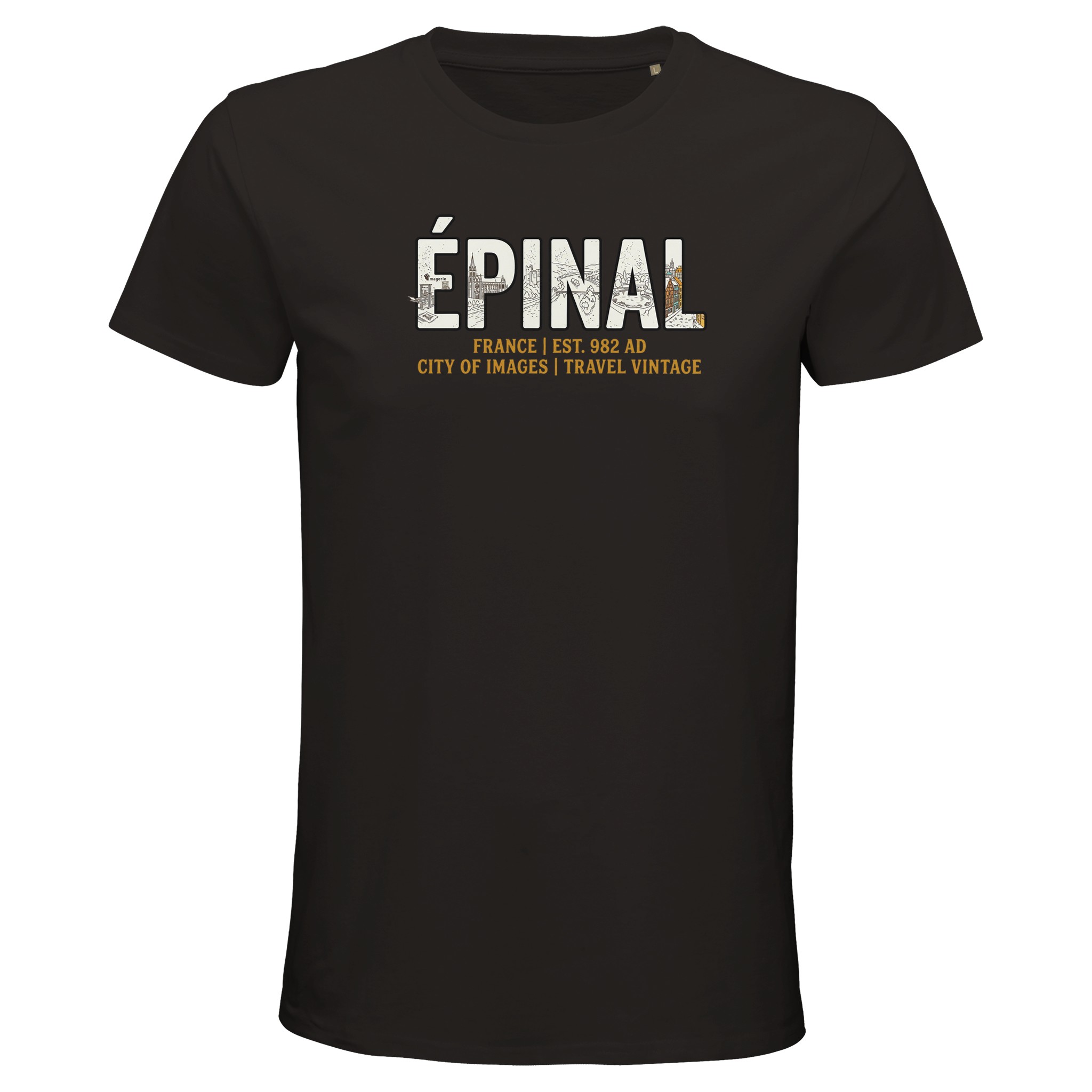 T-shirt Épinal homme bio ajusté T-shirt Épinal homme bio ajusté, coloris Deep Black
