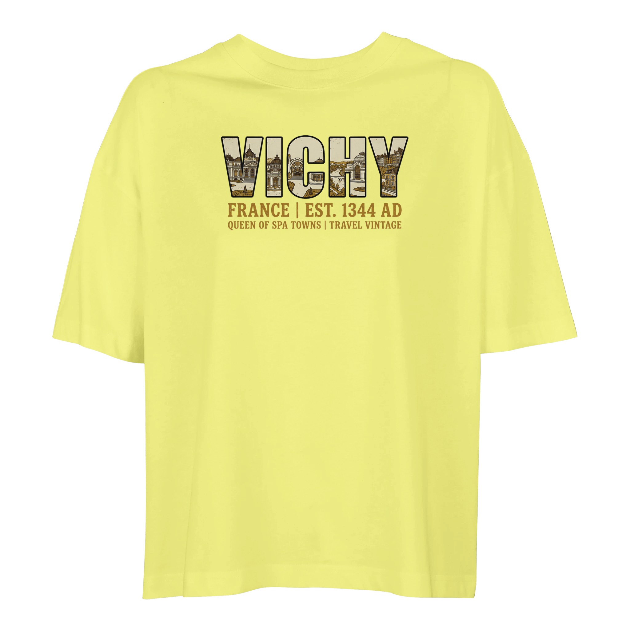 T-shirt Vichy femme ample coton bio conversion T-shirt Vichy femme ample coton bio conversion, coloris Jaune clair