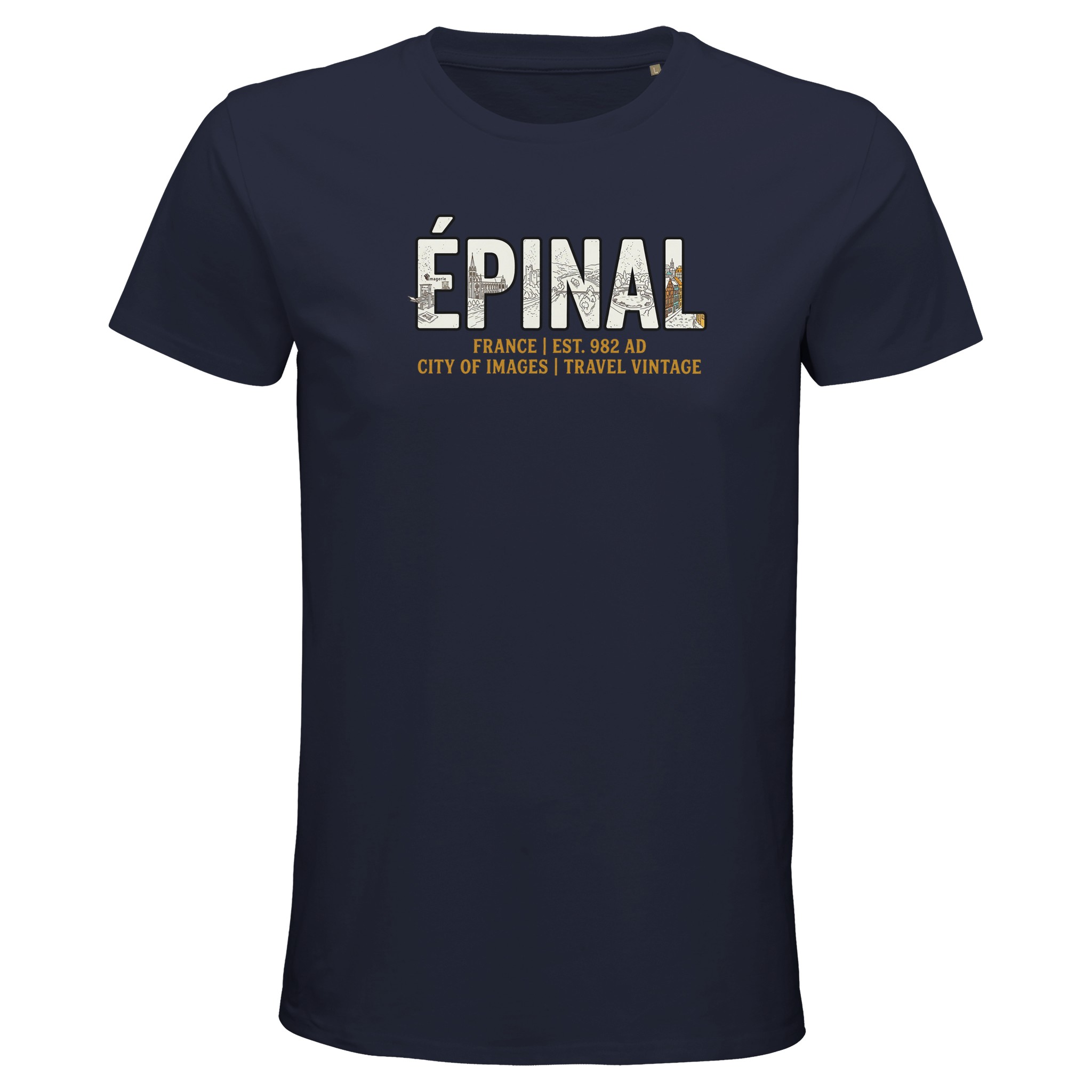 T-shirt Épinal homme bio ajusté T-shirt Épinal homme bio ajusté, coloris French Navy