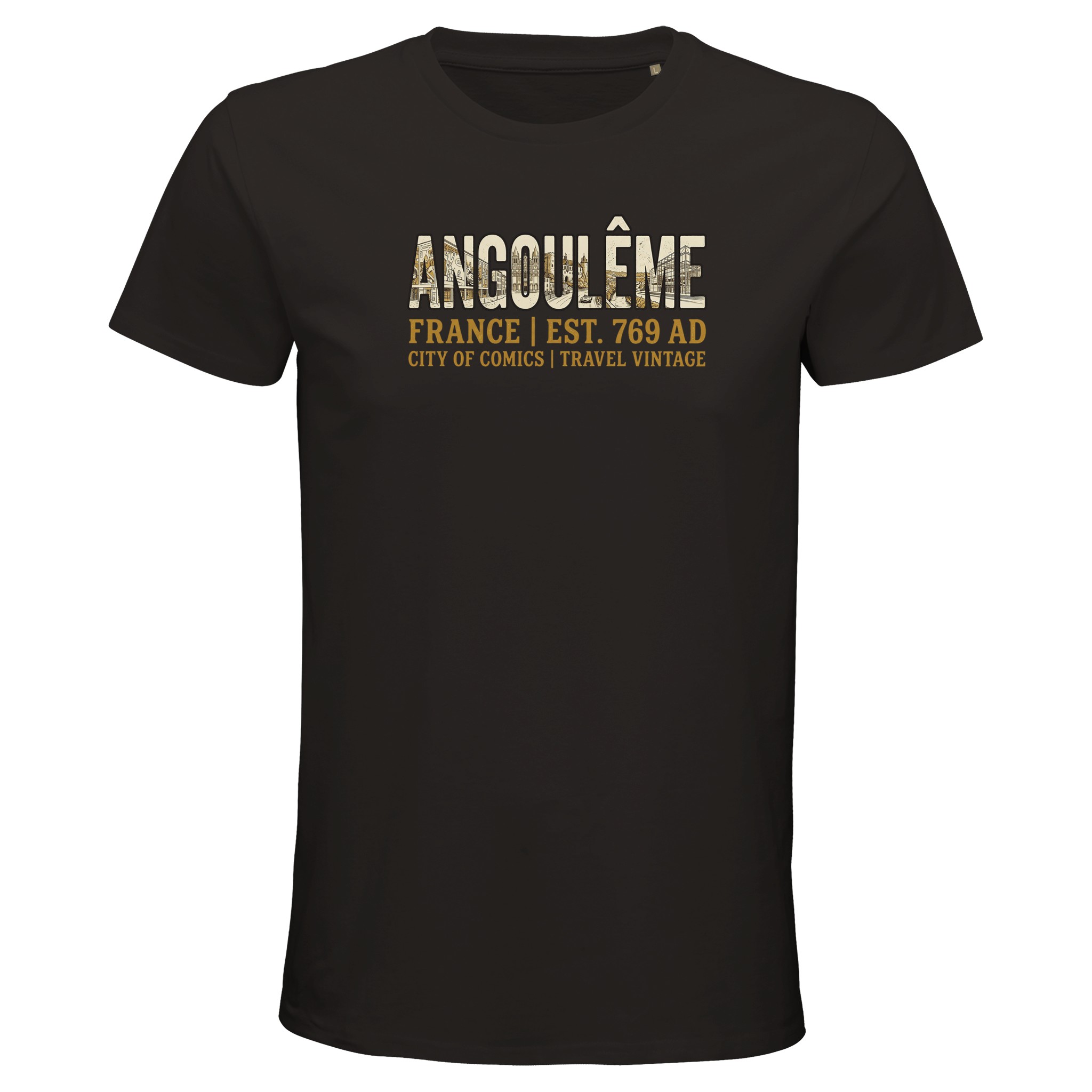 T-shirt Angoulême homme bio ajusté City of Comics T-shirt Angoulême homme bio ajusté City of Comics, coloris Deep Black
