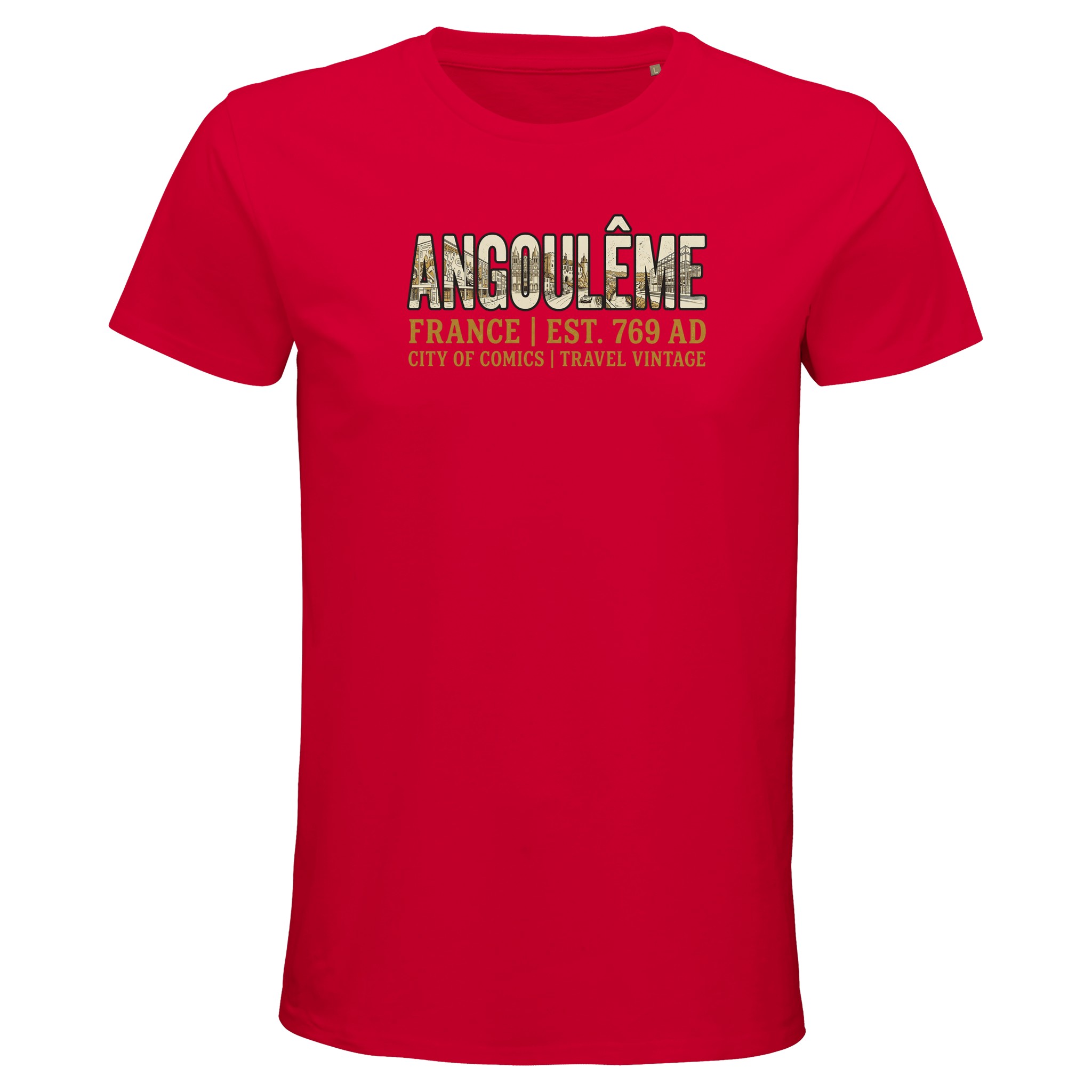 T-shirt Angoulême homme bio ajusté City of Comics T-shirt Angoulême homme bio ajusté City of Comics, coloris Rouge