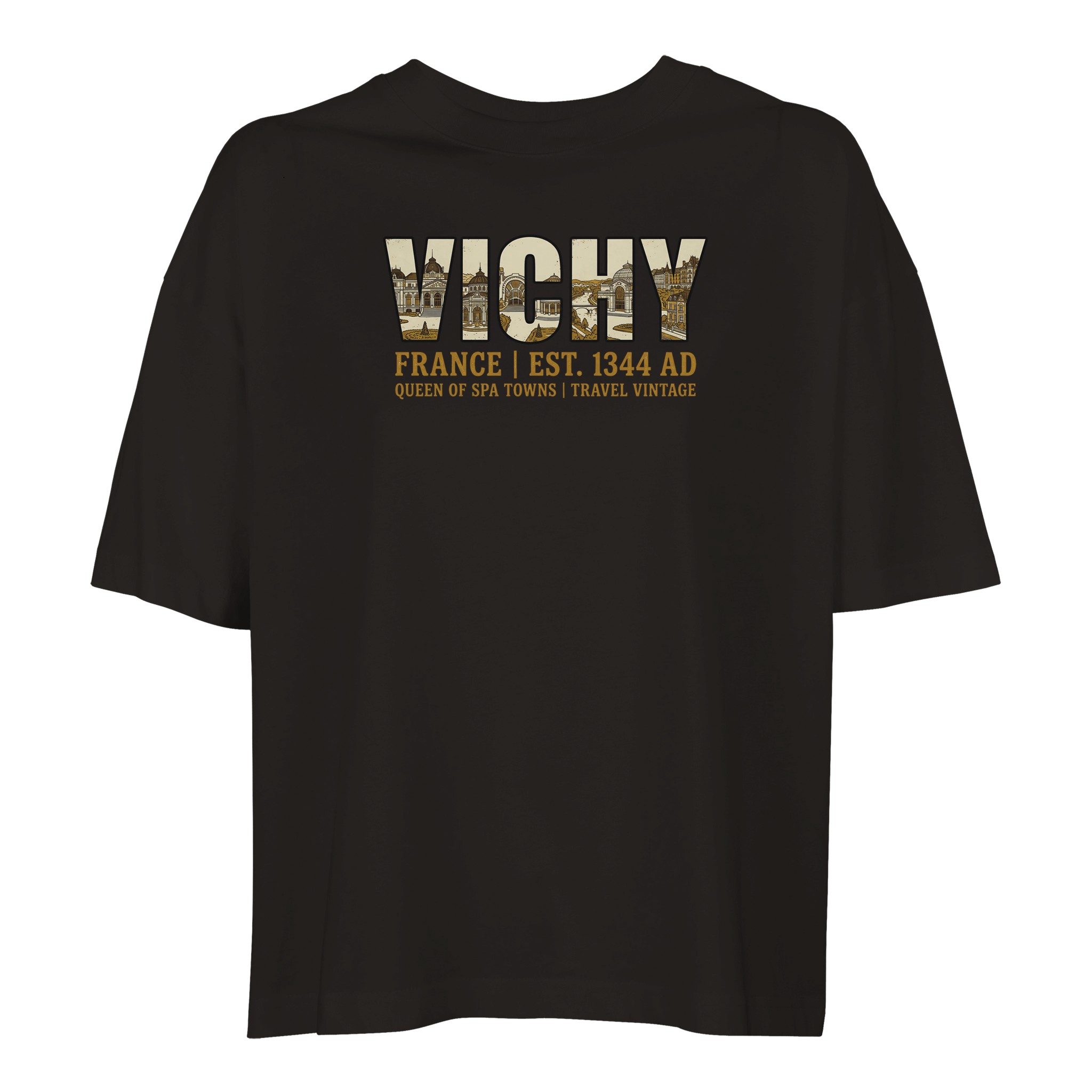 T-shirt Vichy femme ample coton bio conversion T-shirt Vichy femme ample coton bio conversion, coloris Deep Black
