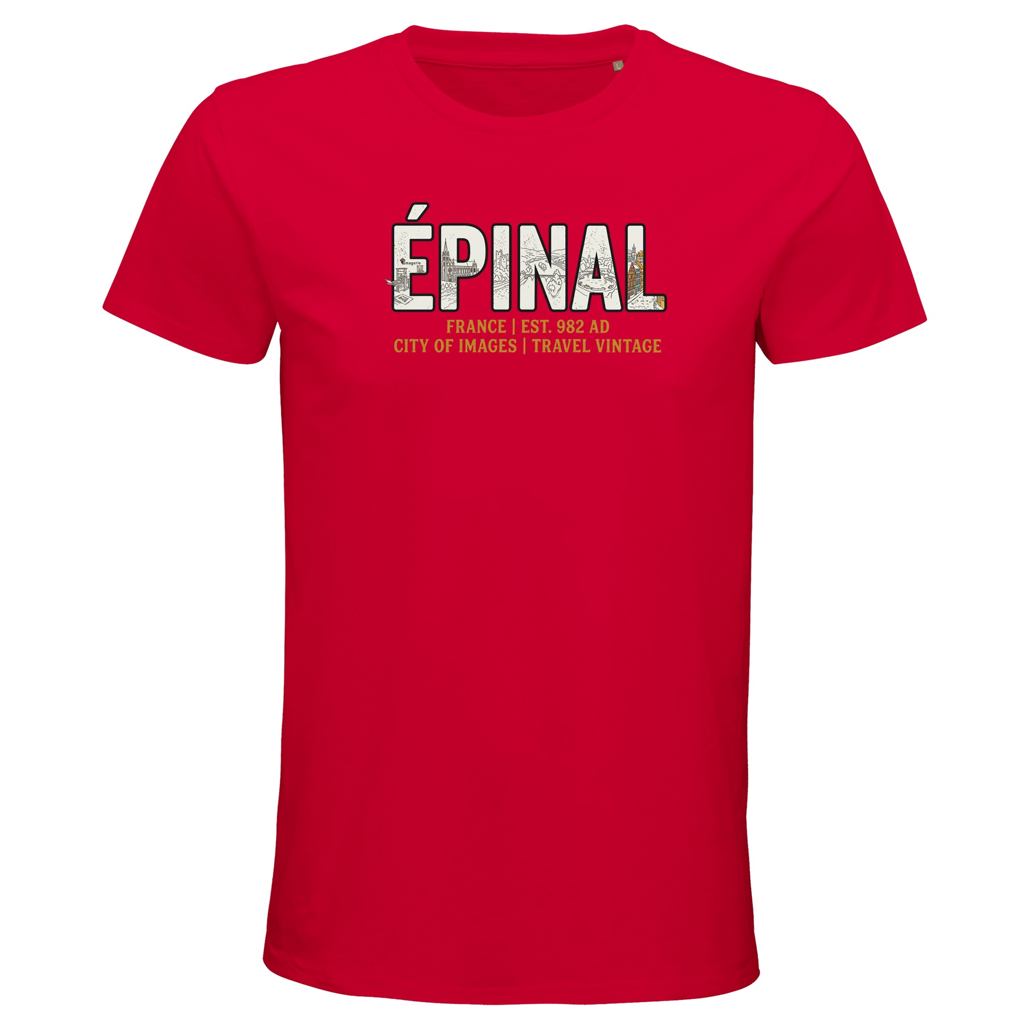 T-shirt Épinal homme bio ajusté T-shirt Épinal homme bio ajusté, coloris Rouge