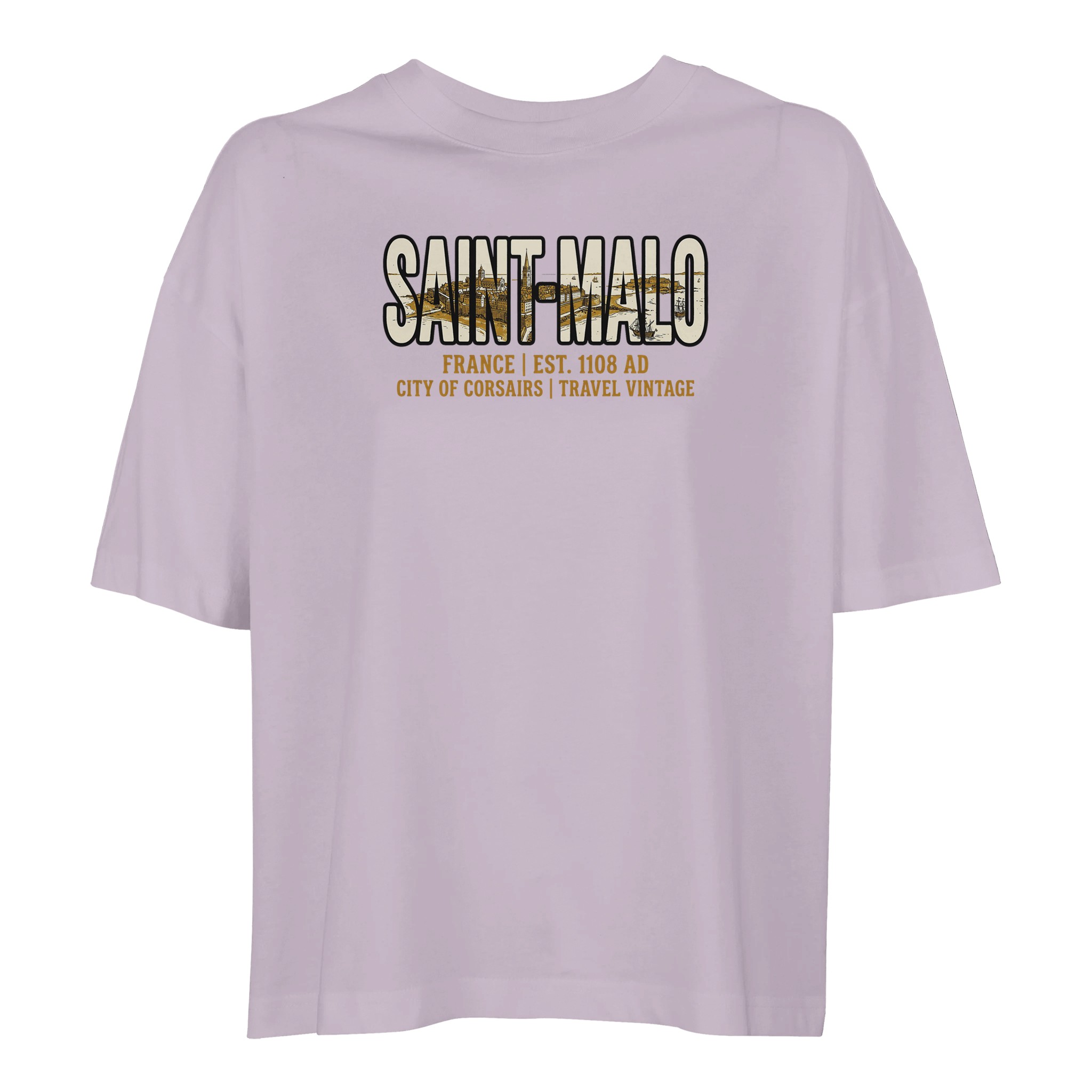 T-shirt Saint-Malo femme ample coton bio corsaire T-shirt Saint-Malo femme ample coton bio corsaire, coloris lilak