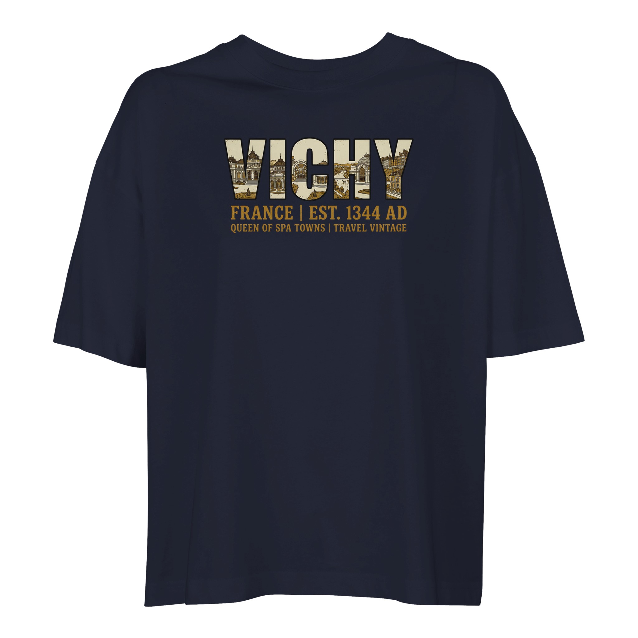 T-shirt Vichy femme ample coton bio conversion T-shirt Vichy femme ample coton bio conversion, coloris French Navy