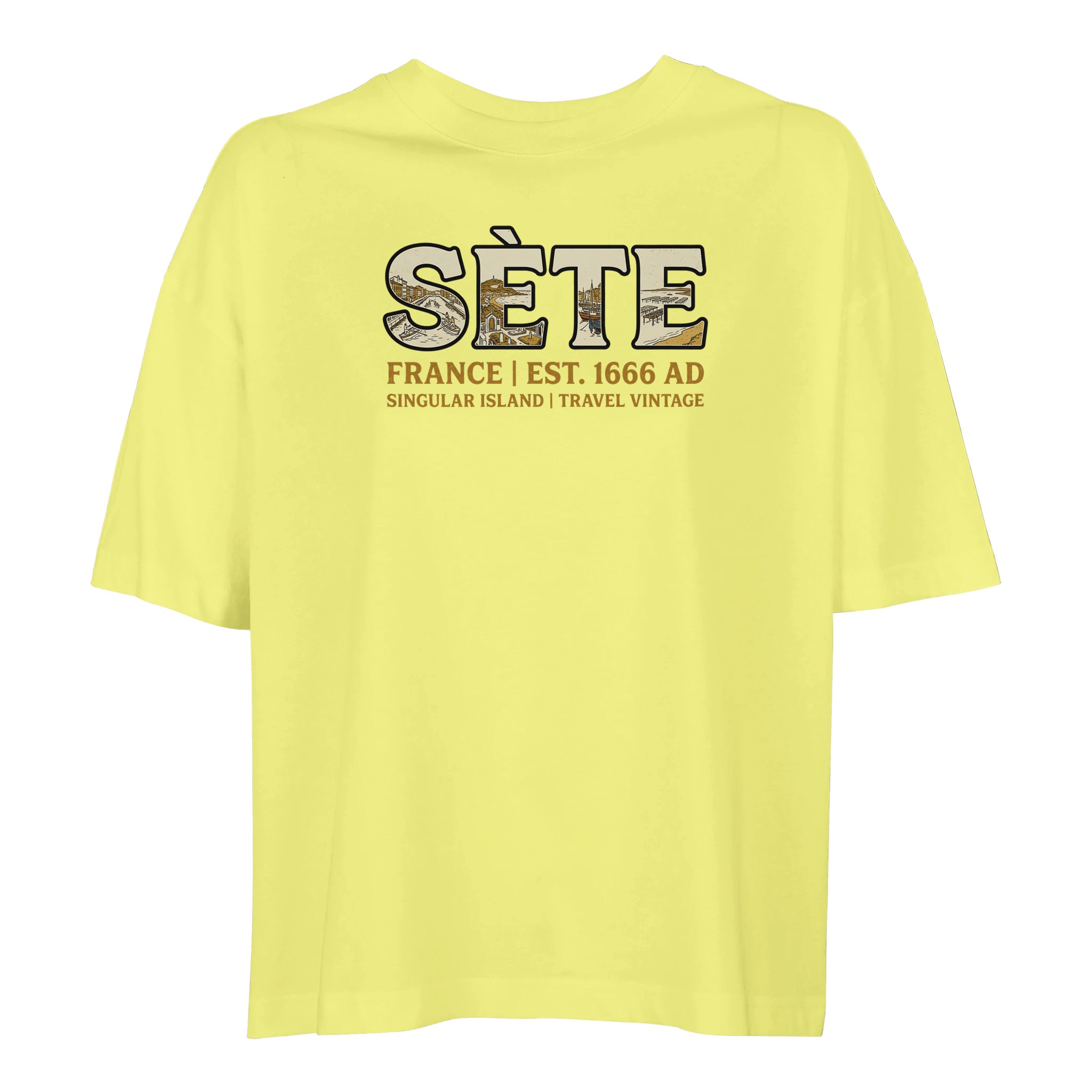 T-shirt Sète femme ample coton bio conversion T-shirt Sète femme ample coton bio conversion, coloris Jaune clair