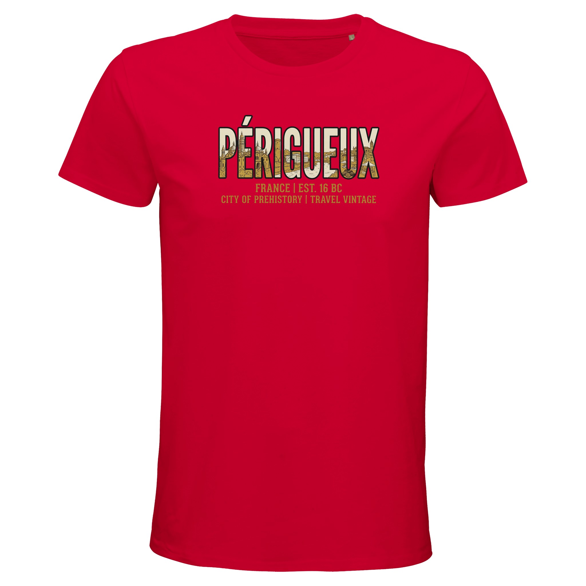 T-shirt Périgueux homme bio ajusté T-shirt Périgueux homme bio ajusté, coloris Rouge