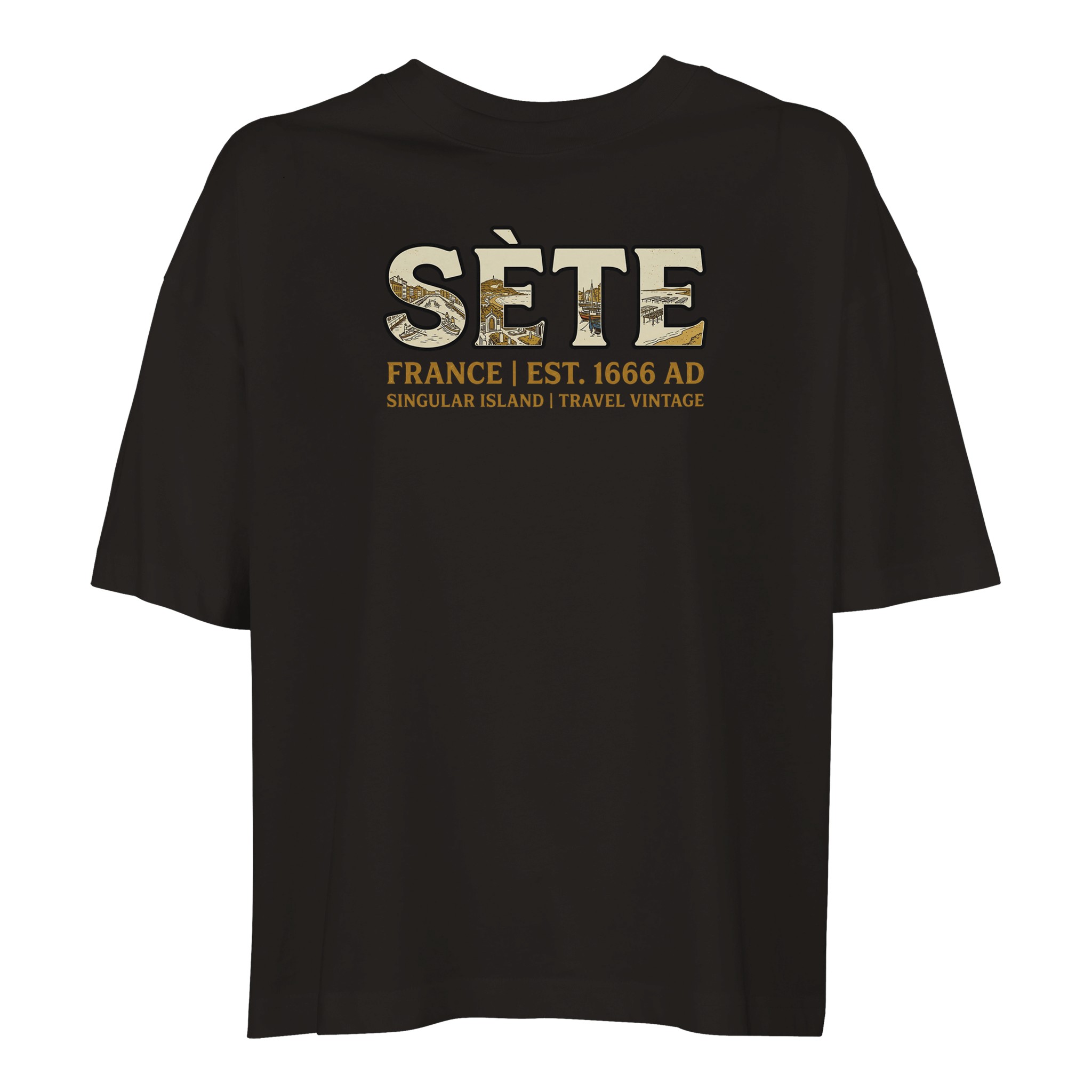 T-shirt Sète femme ample coton bio conversion T-shirt Sète femme ample coton bio conversion, coloris Deep Black