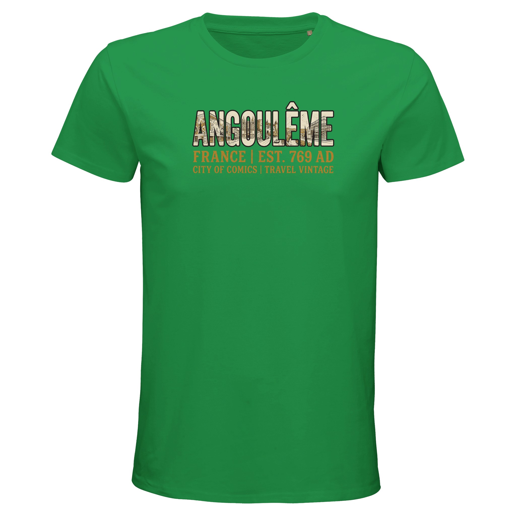 T-shirt Angoulême homme bio ajusté City of Comics T-shirt Angoulême homme bio ajusté City of Comics, coloris Kelly Vert