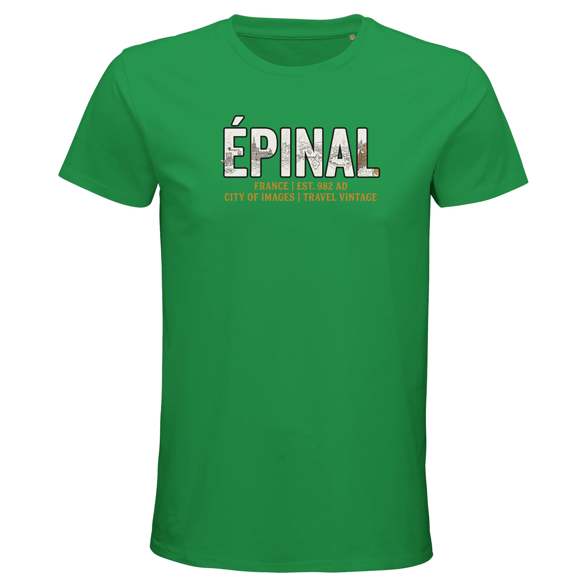 T-shirt Épinal homme bio ajusté T-shirt Épinal homme bio ajusté, coloris Kelly Vert