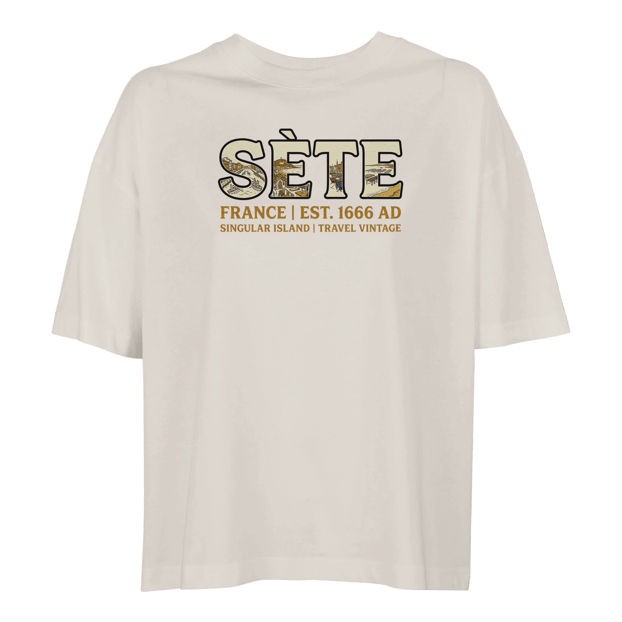 T-shirt Sète femme ample coton bio conversion T-shirt Sète femme ample coton bio conversion, coloris Off White