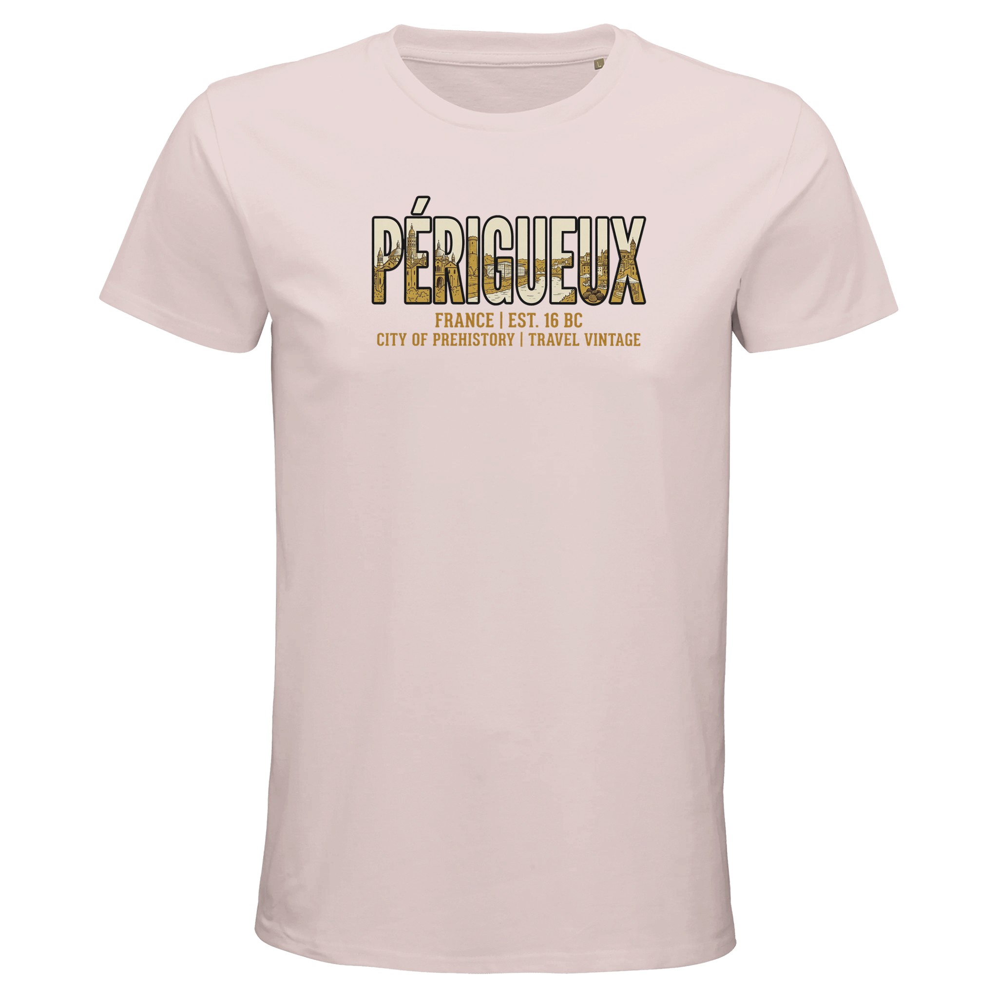T-shirt Périgueux homme bio ajusté T-shirt Périgueux homme bio ajusté, coloris Pale Pink
