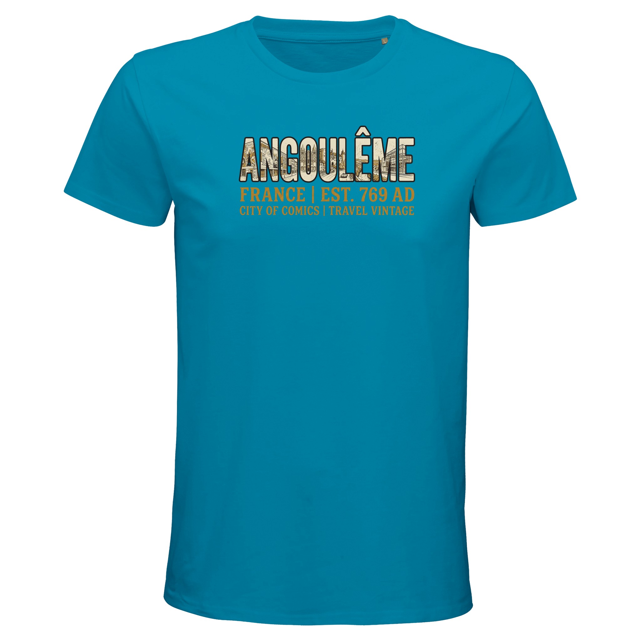 T-shirt Angoulême homme bio ajusté City of Comics T-shirt Angoulême homme bio ajusté City of Comics, coloris Aqua
