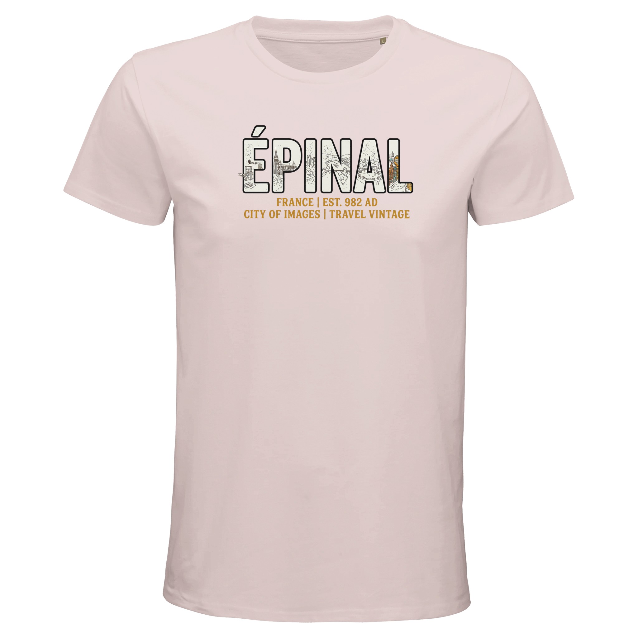 T-shirt Épinal homme bio ajusté T-shirt Épinal homme bio ajusté, coloris Pale Pink
