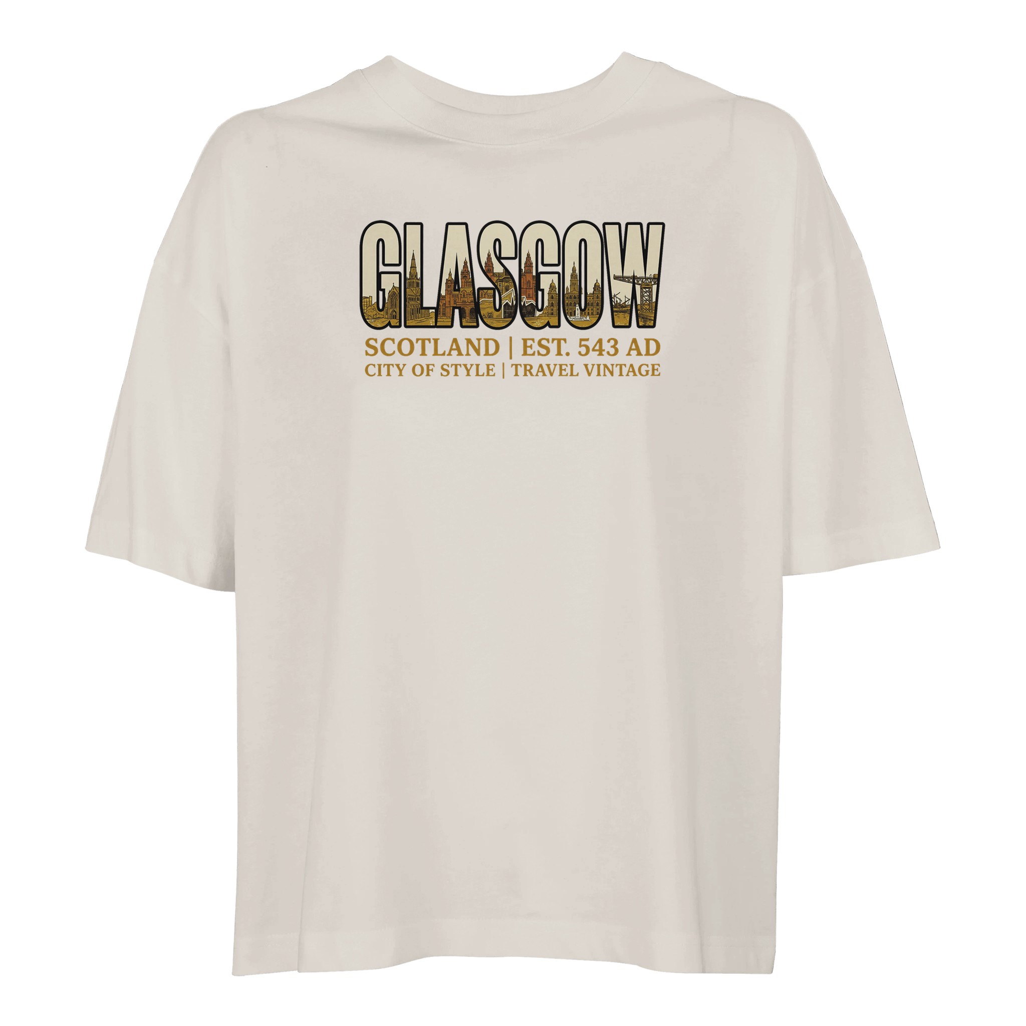 T-shirt Glasgow femme ample coton bio conversion, coloris Off White