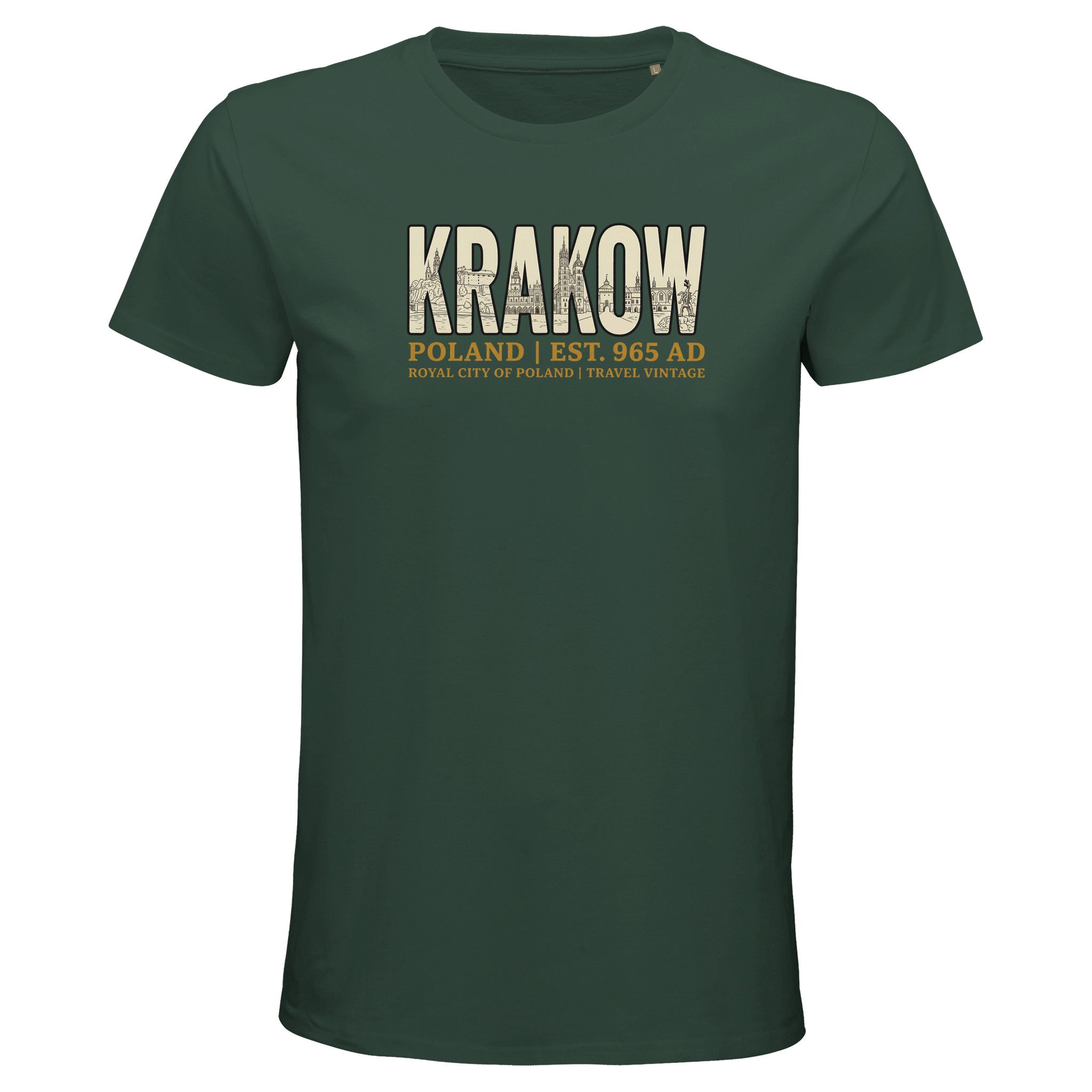 T-shirt Cracovie homme bio ajusté T-shirt Cracovie homme bio ajusté