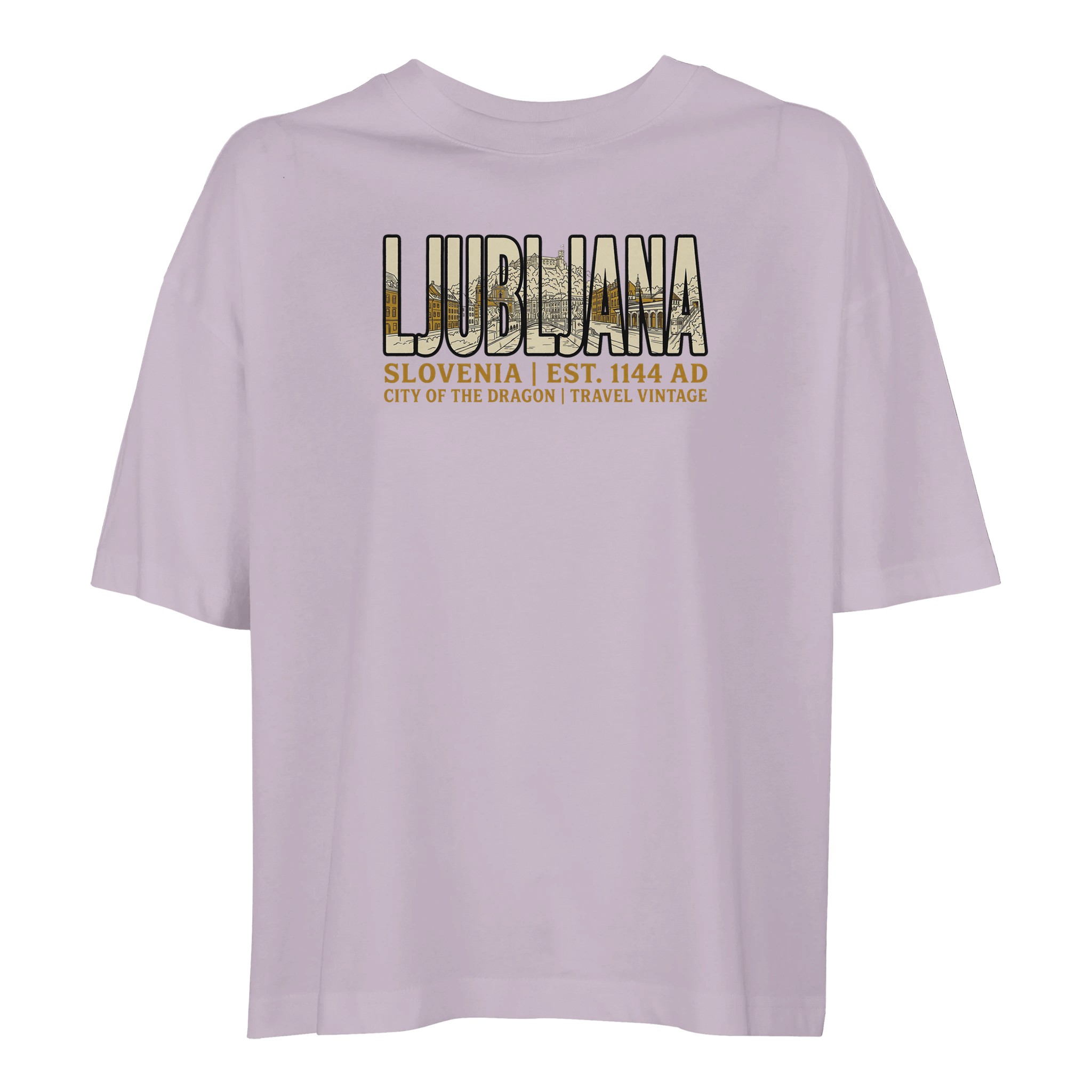 T-shirt Ljubljana femme ample coton bio, coloris lilak