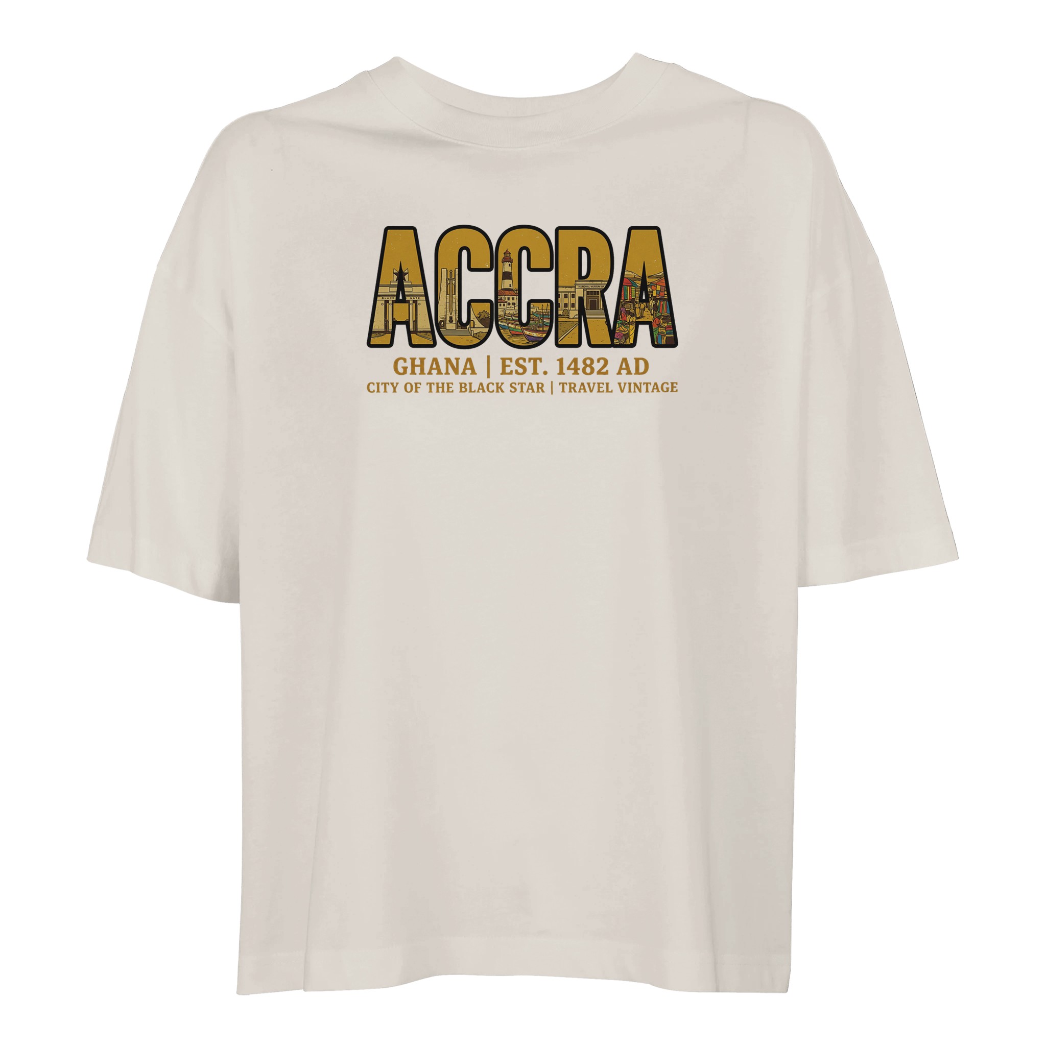 T-shirt Accras femme ample coton bio, coloris Off White
