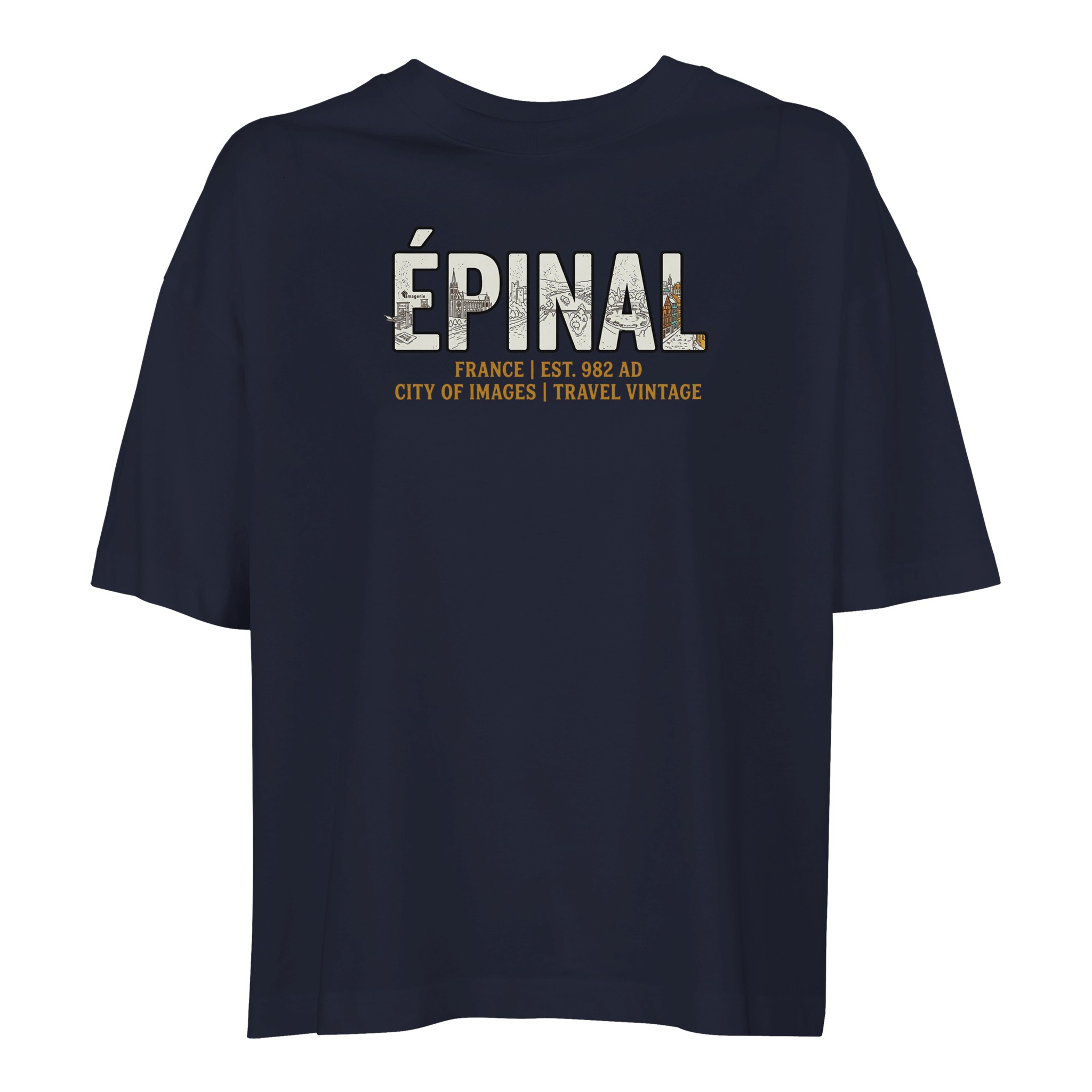 T-shirt Épinal femme ample coton en conversion bio T-shirt Épinal femme ample coton en conversion bio, coloris French Navy