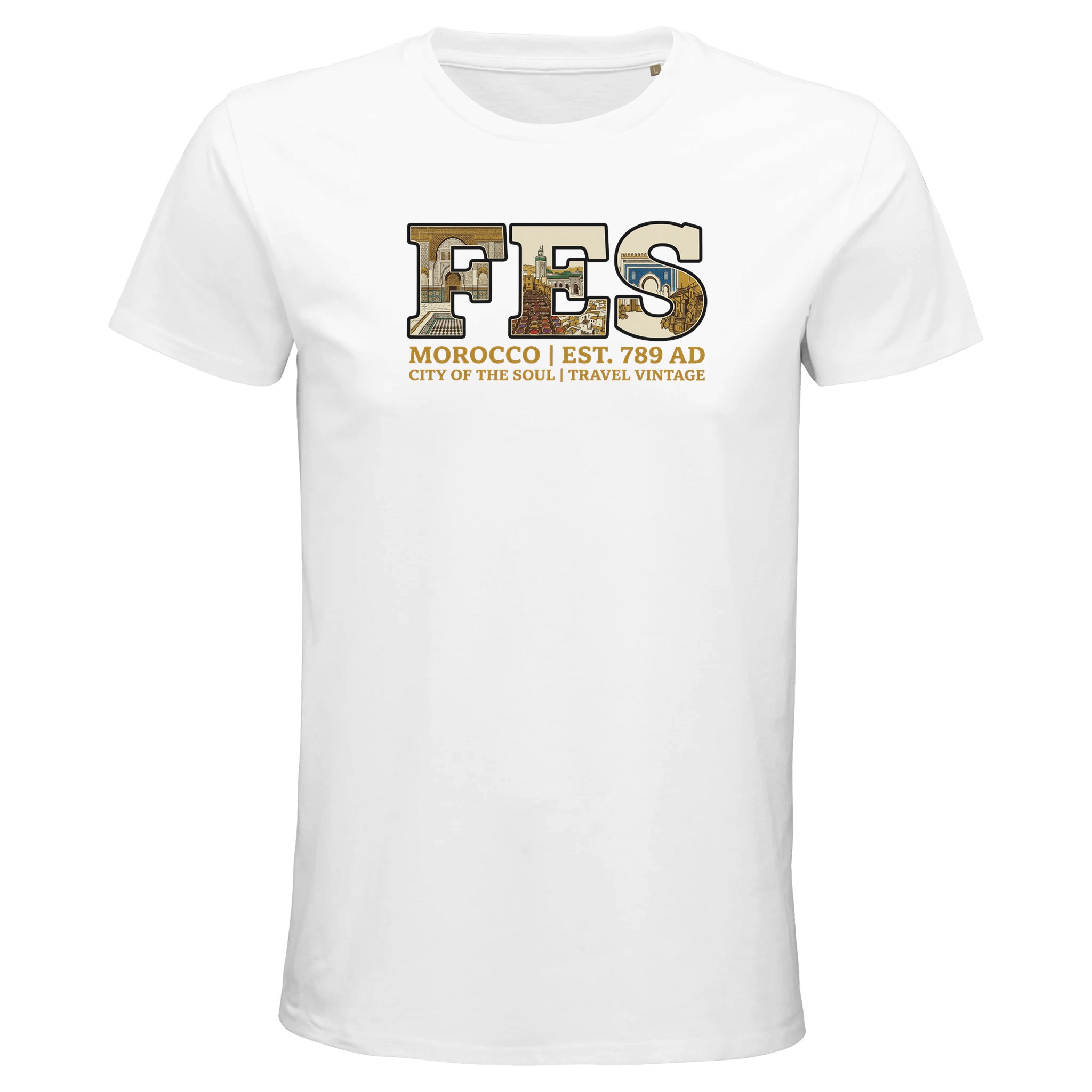 T-shirt Fès homme bio ajusté coton naturel