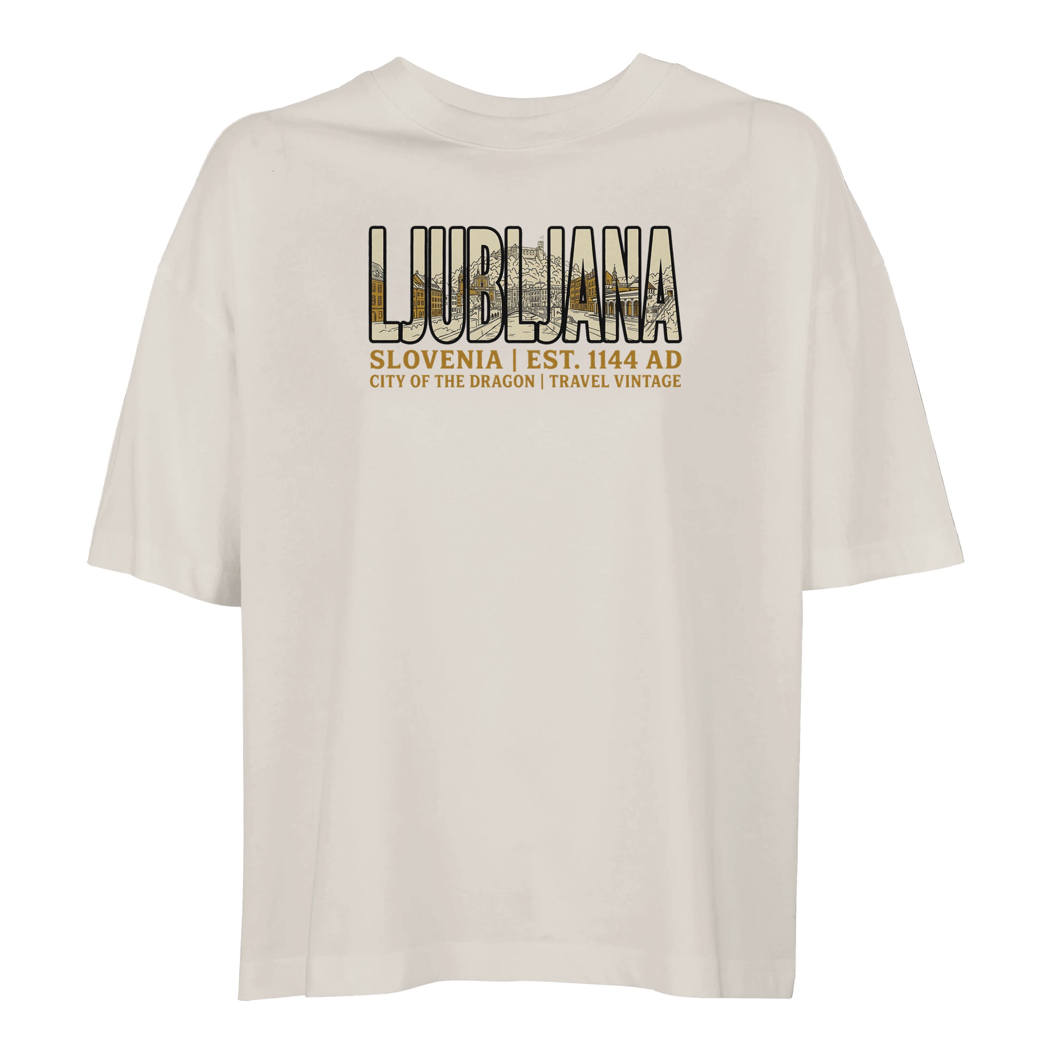 T-shirt Ljubljana femme ample coton bio, coloris Off White