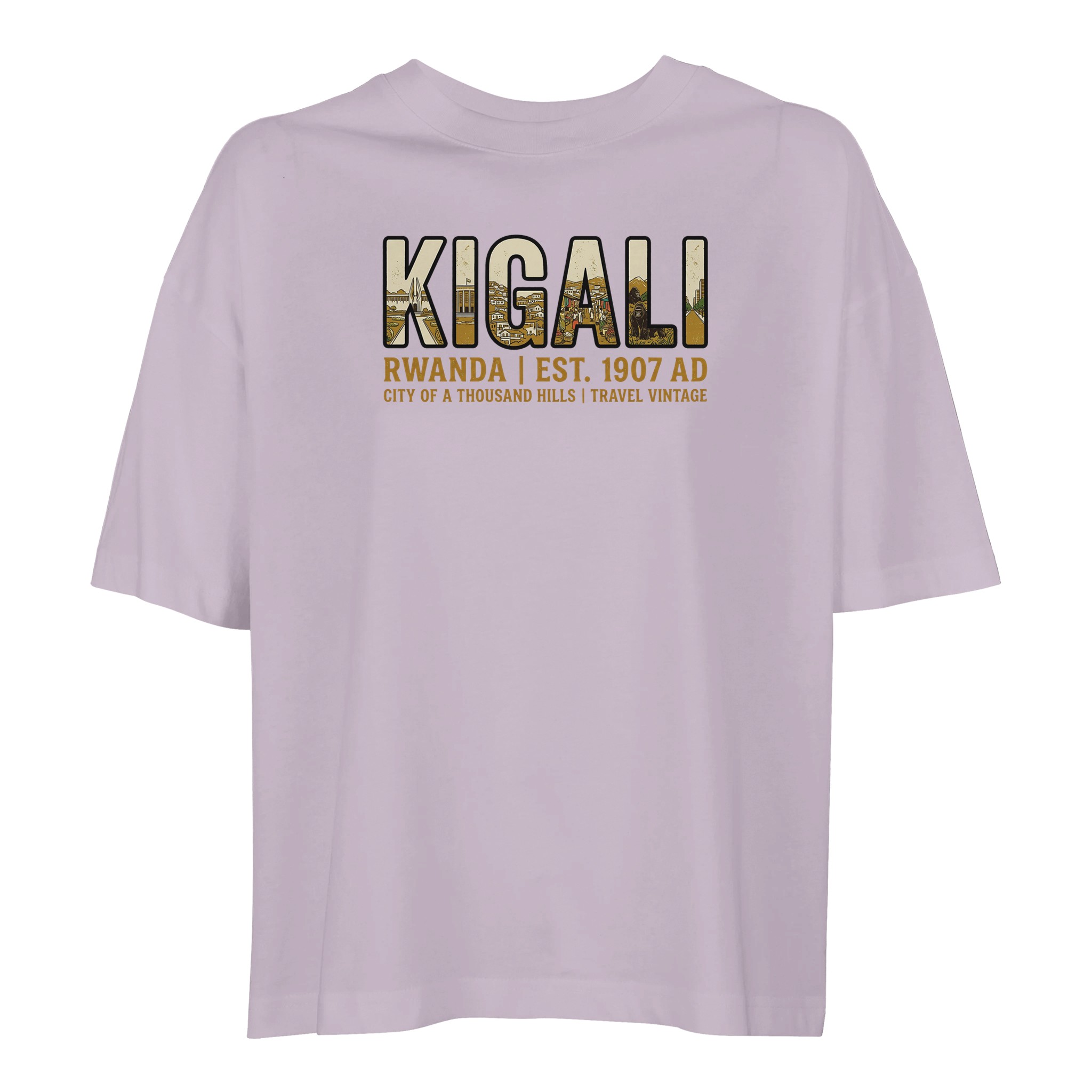 T-shirt Kigali femme ample coton bio, coloris lilak