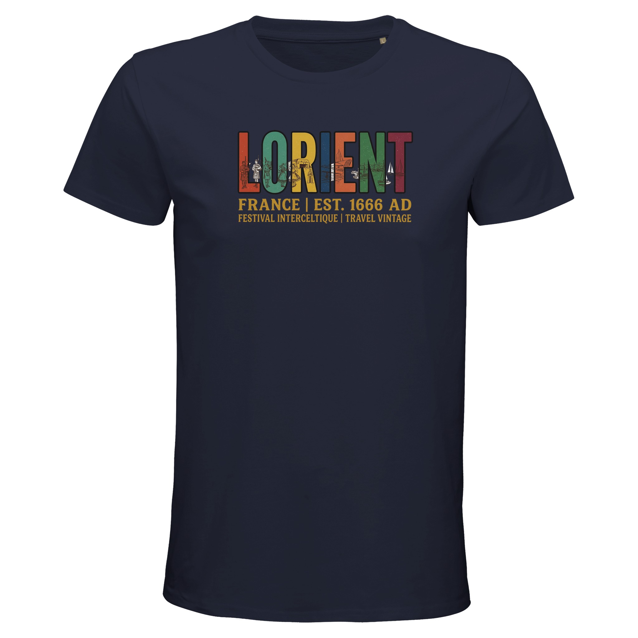 T-shirt Lorient FESTIVAL INTERCELTIQUE bio, coloris French Navy