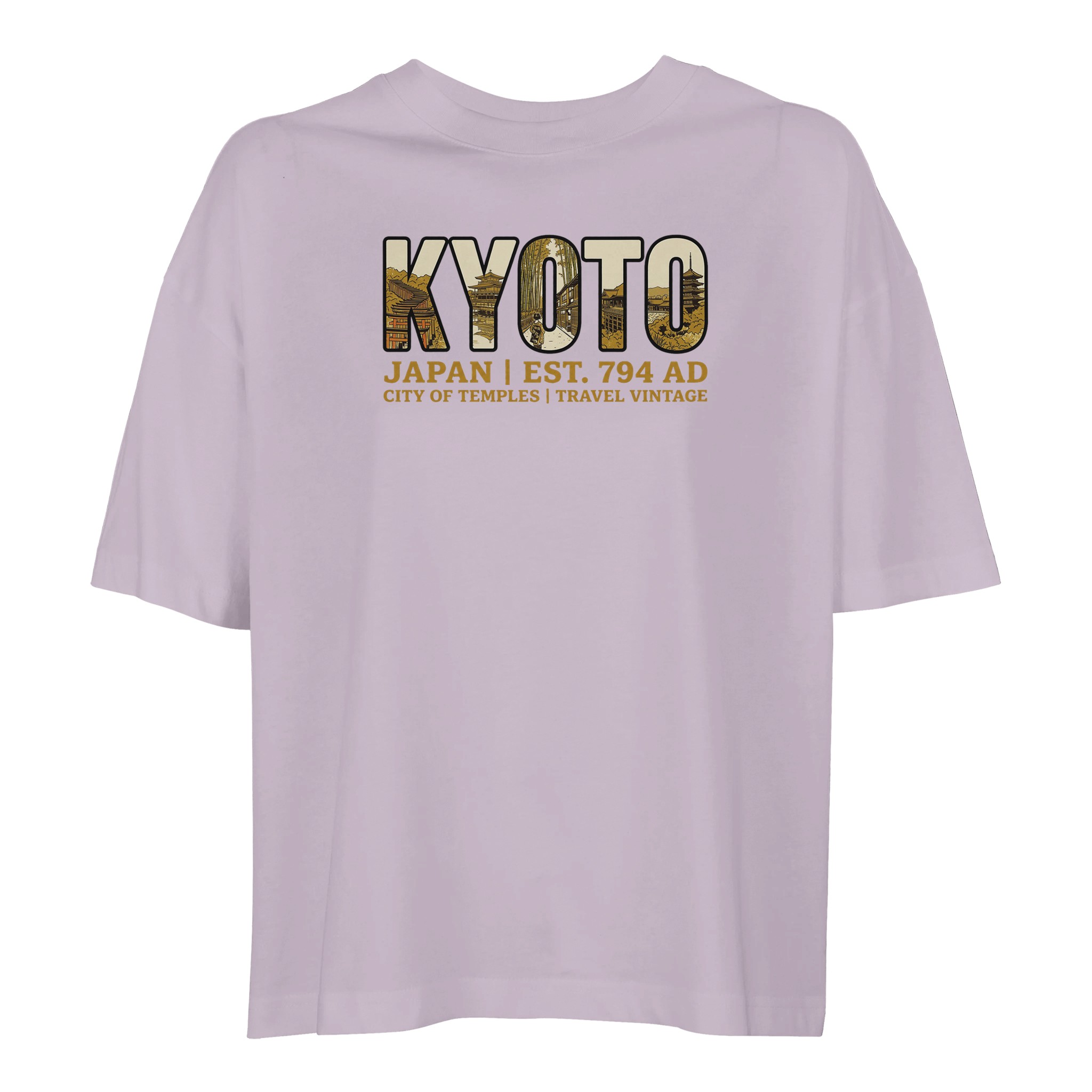 T-shirt Kyoto femme ample coton bio, coloris lilak