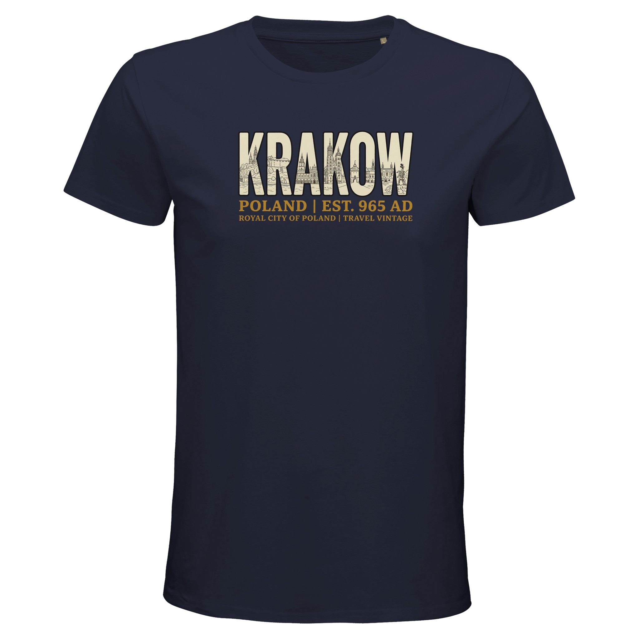 T-shirt Cracovie homme bio ajusté T-shirt Cracovie homme bio ajusté