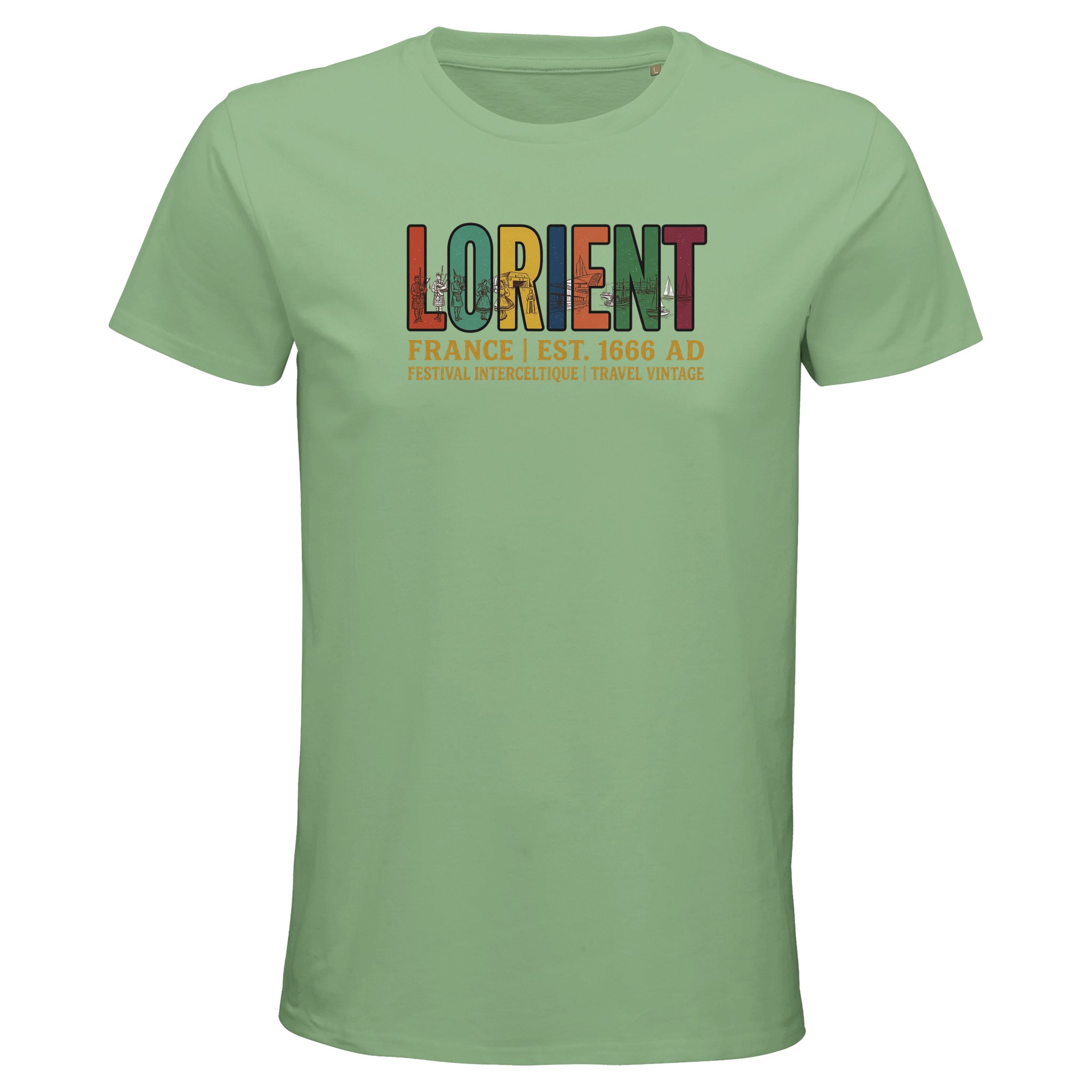 T-shirt Lorient FESTIVAL INTERCELTIQUE bio, coloris apple green