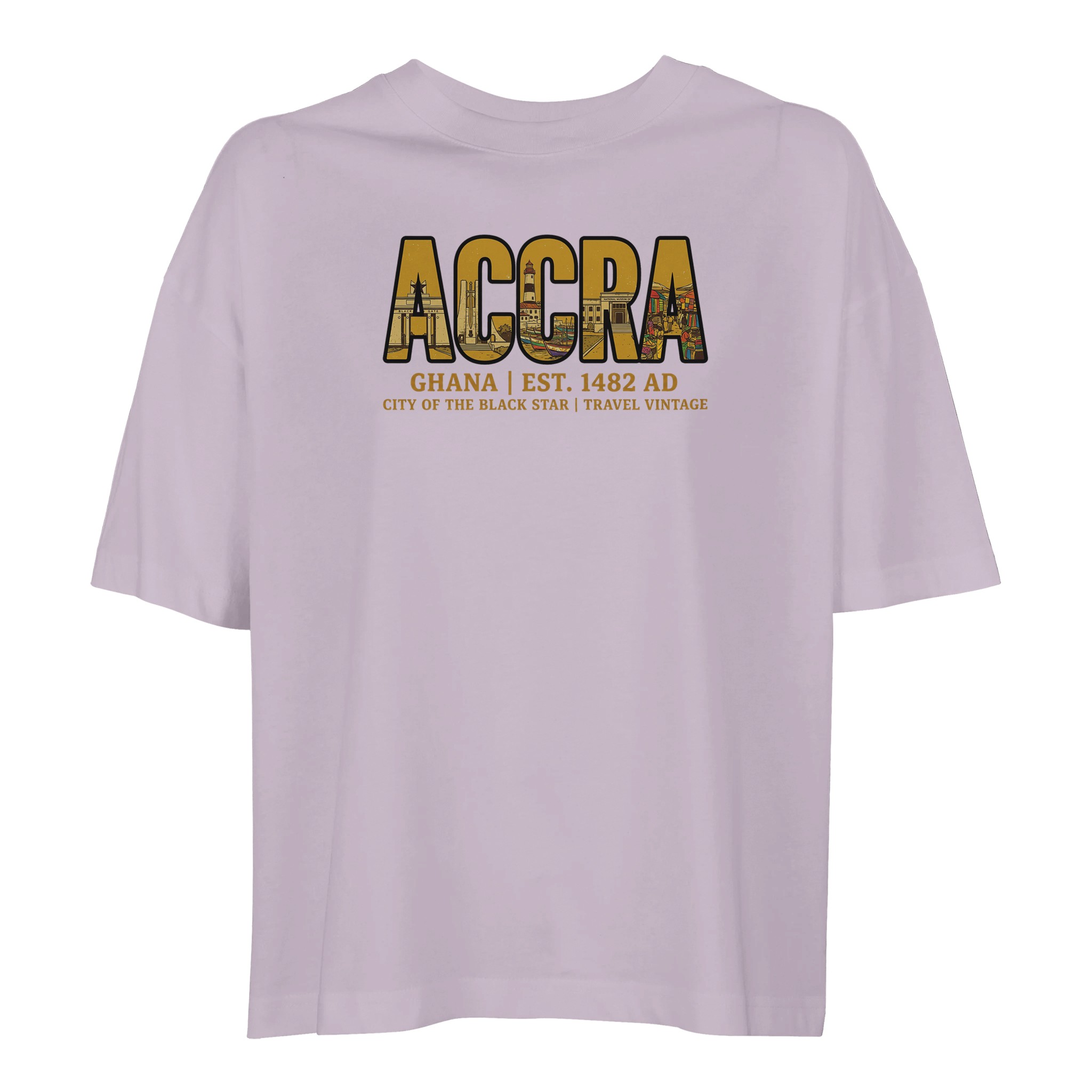 T-shirt Accras femme ample coton bio, coloris lilak