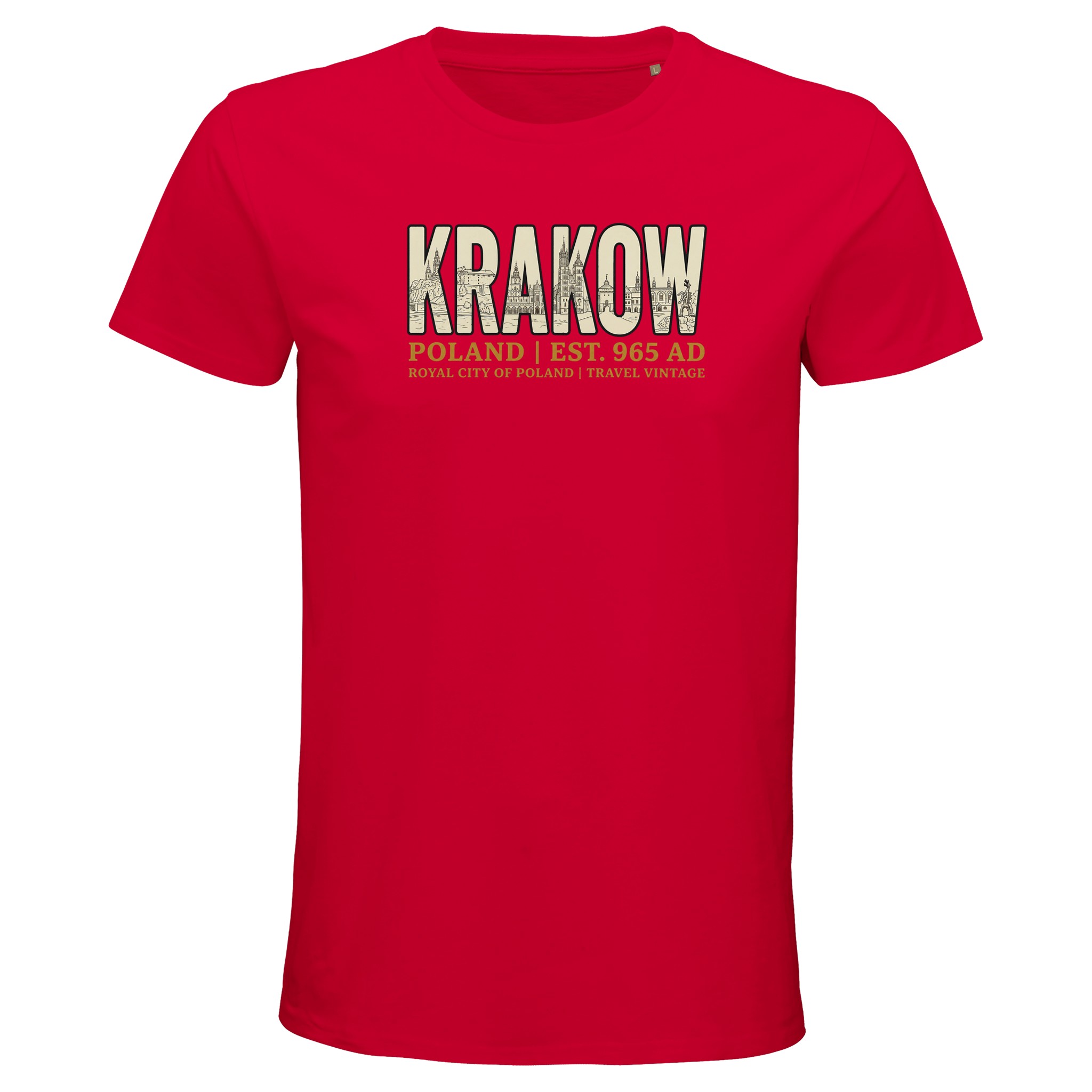 T-shirt Cracovie homme bio ajusté T-shirt Cracovie homme bio ajusté