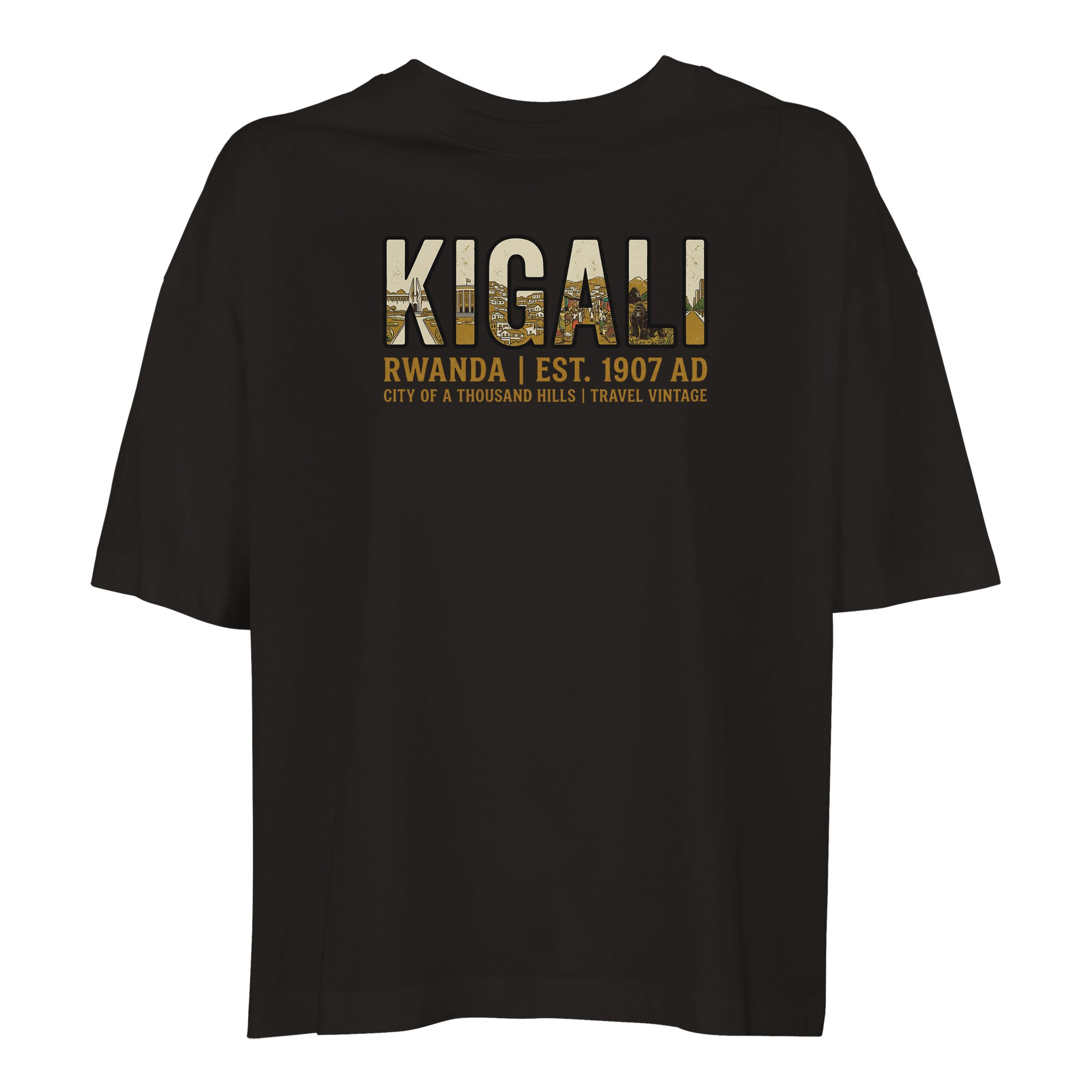 T-shirt Kigali femme ample coton bio, coloris Deep Black