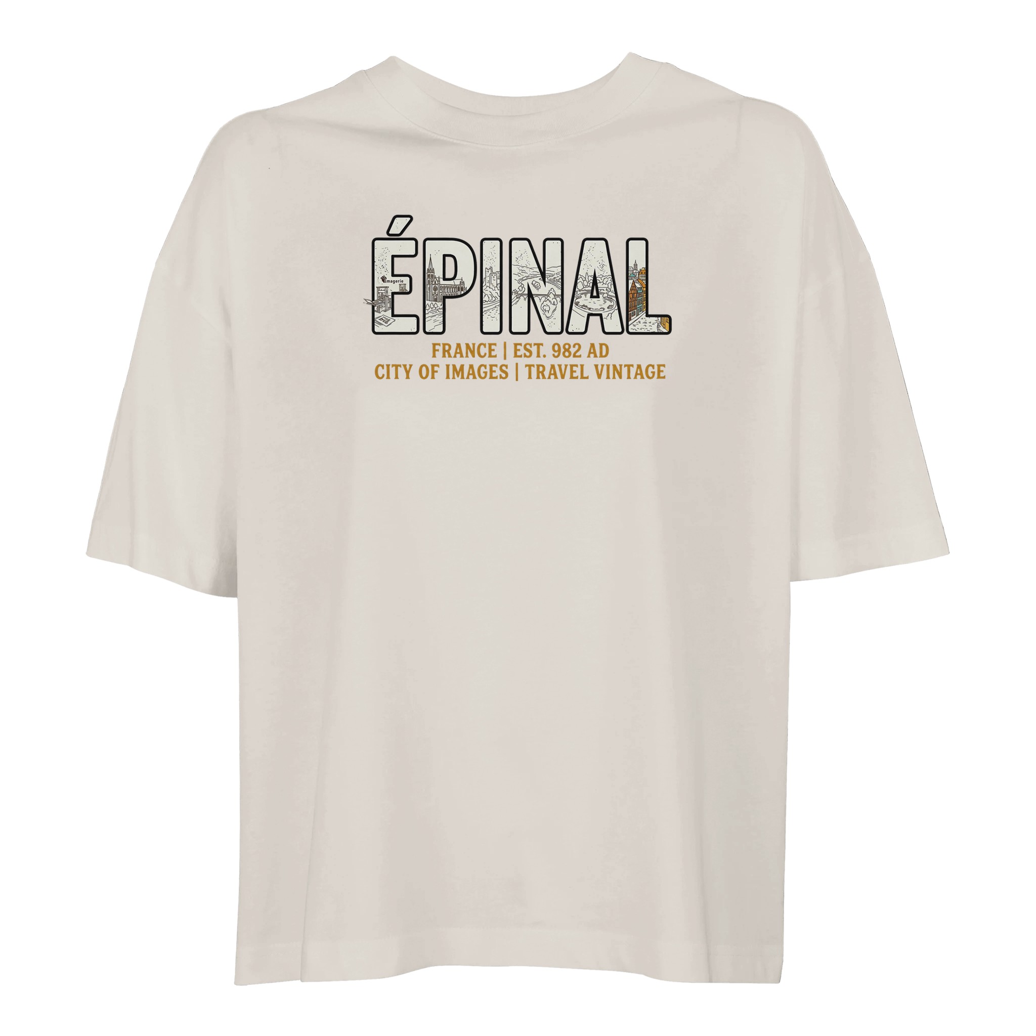 T-shirt Épinal femme ample coton en conversion bio T-shirt Épinal femme ample coton en conversion bio, coloris Off White
