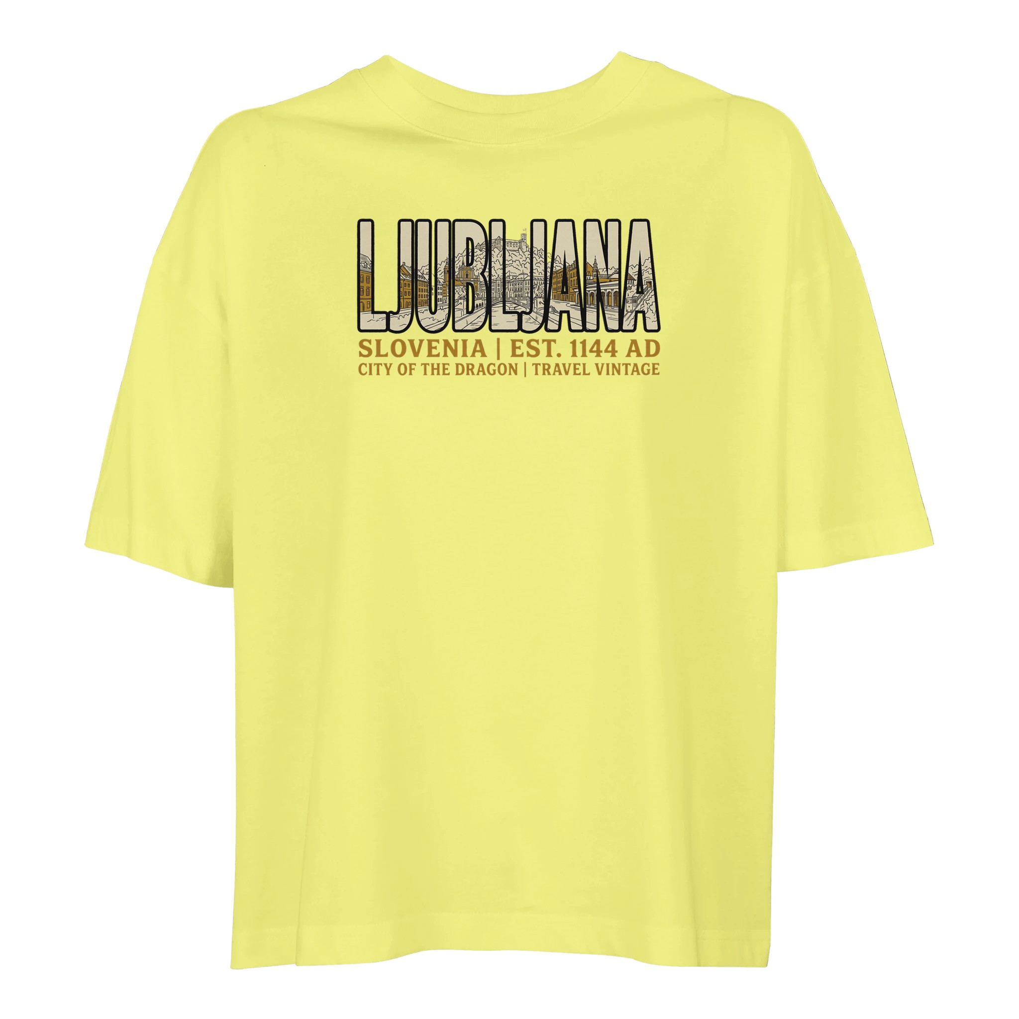 T-shirt Ljubljana femme ample coton bio, coloris Jaune clair