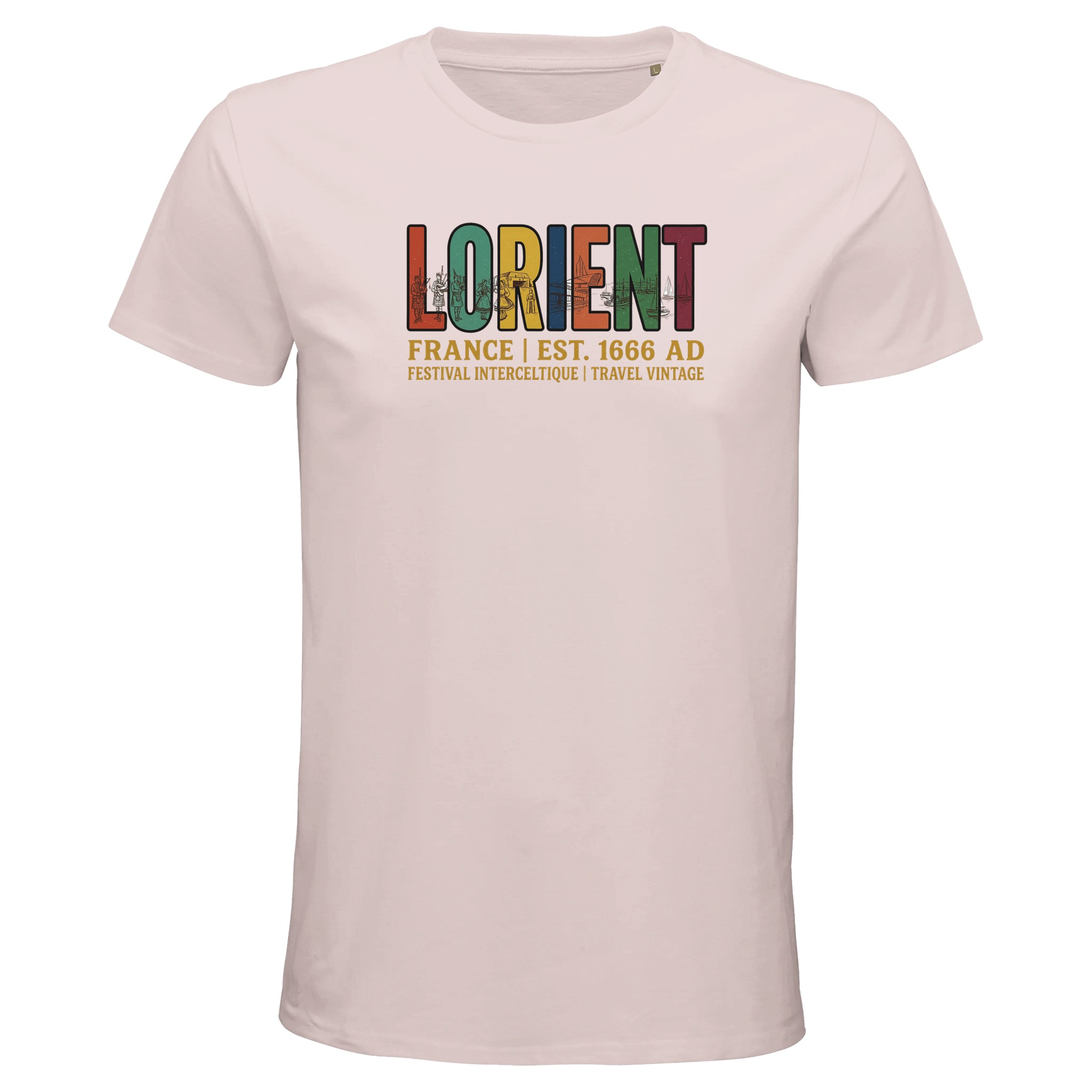 T-shirt Lorient FESTIVAL INTERCELTIQUE bio, coloris Pale Pink