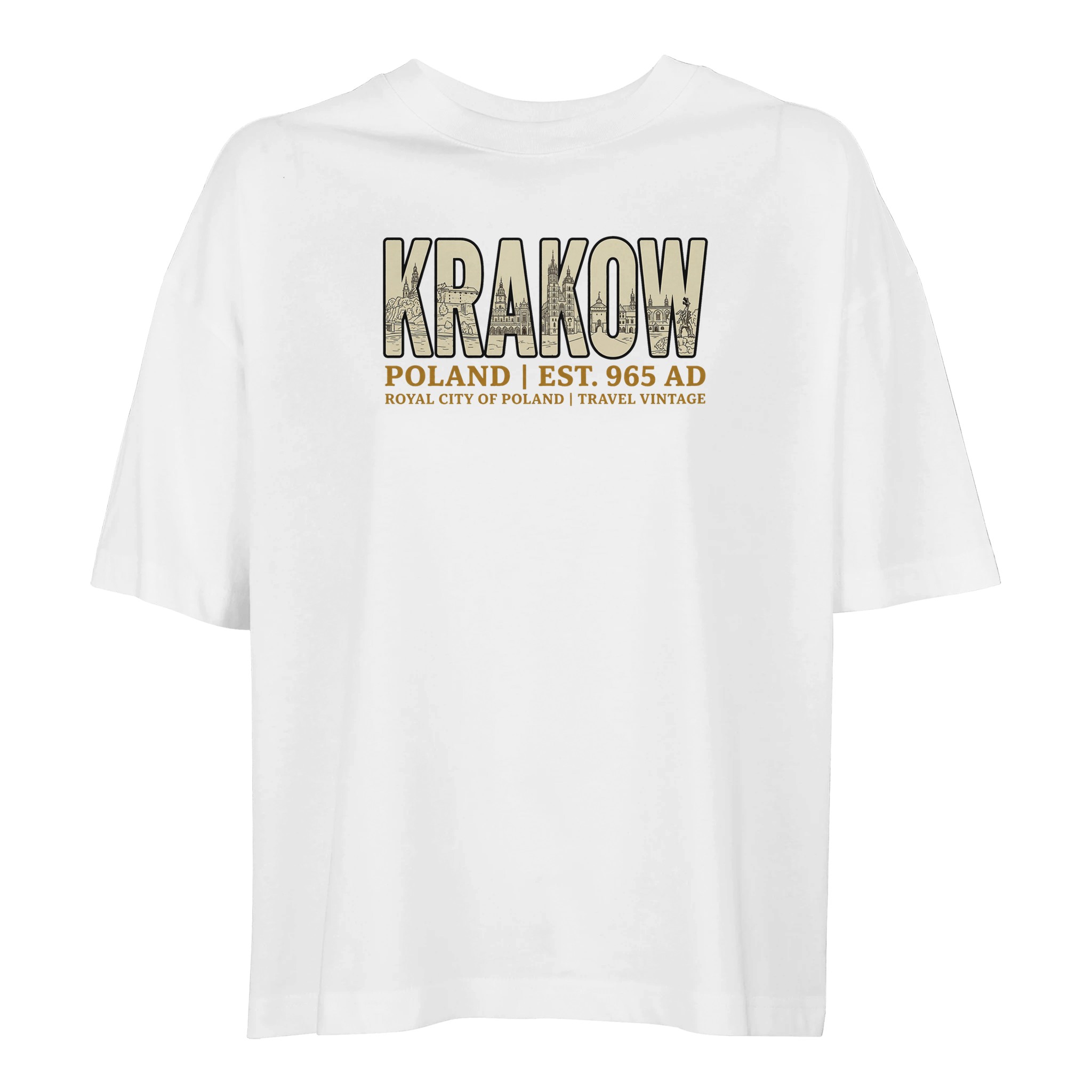 T-shirt Cracovie femme ample coton bio vintage T-shirt Cracovie femme ample coton bio vintage